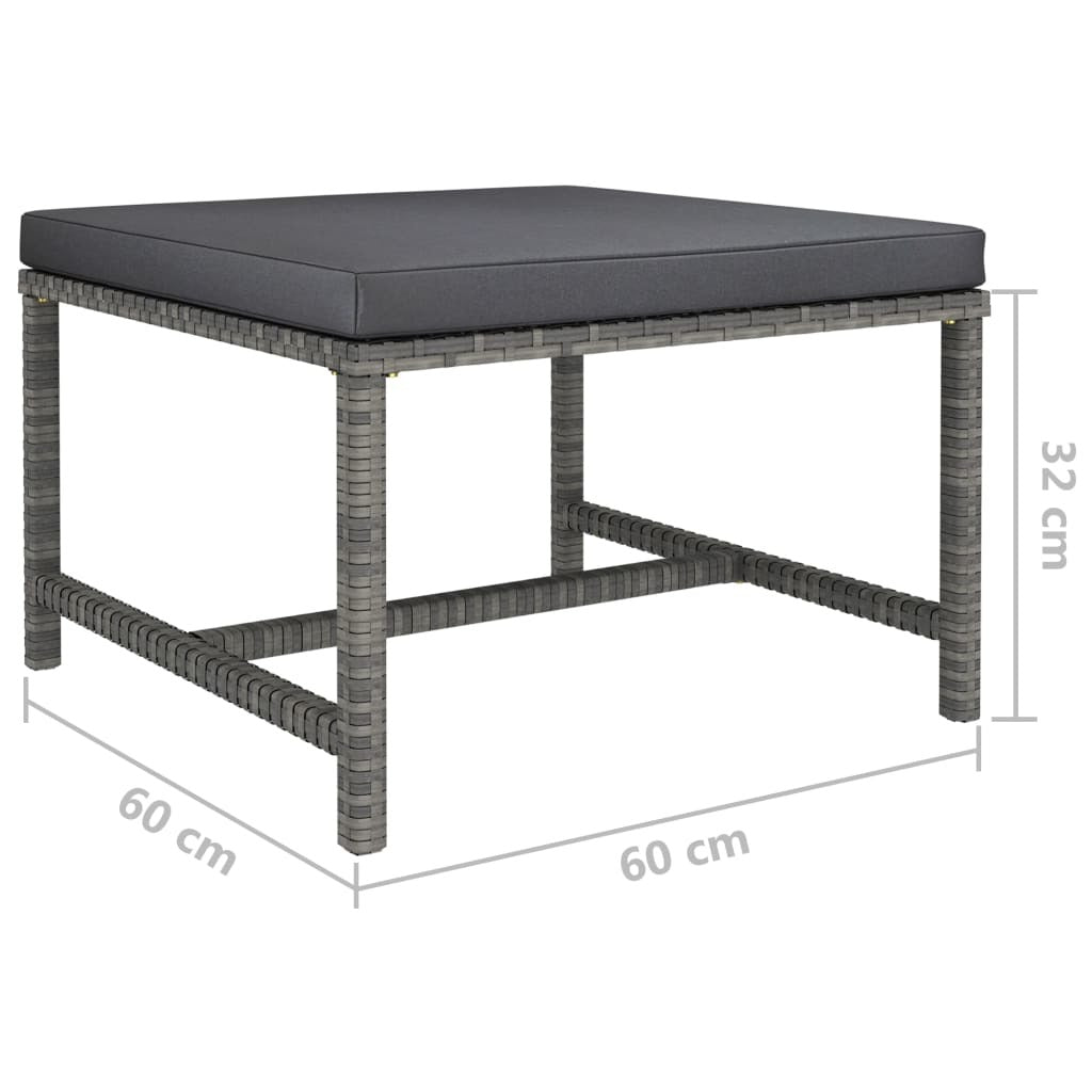7 Piece Patio Lounge Set With Cushions Poly Rattan Gray