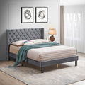 Upholstered Queen Bed With Wings Design