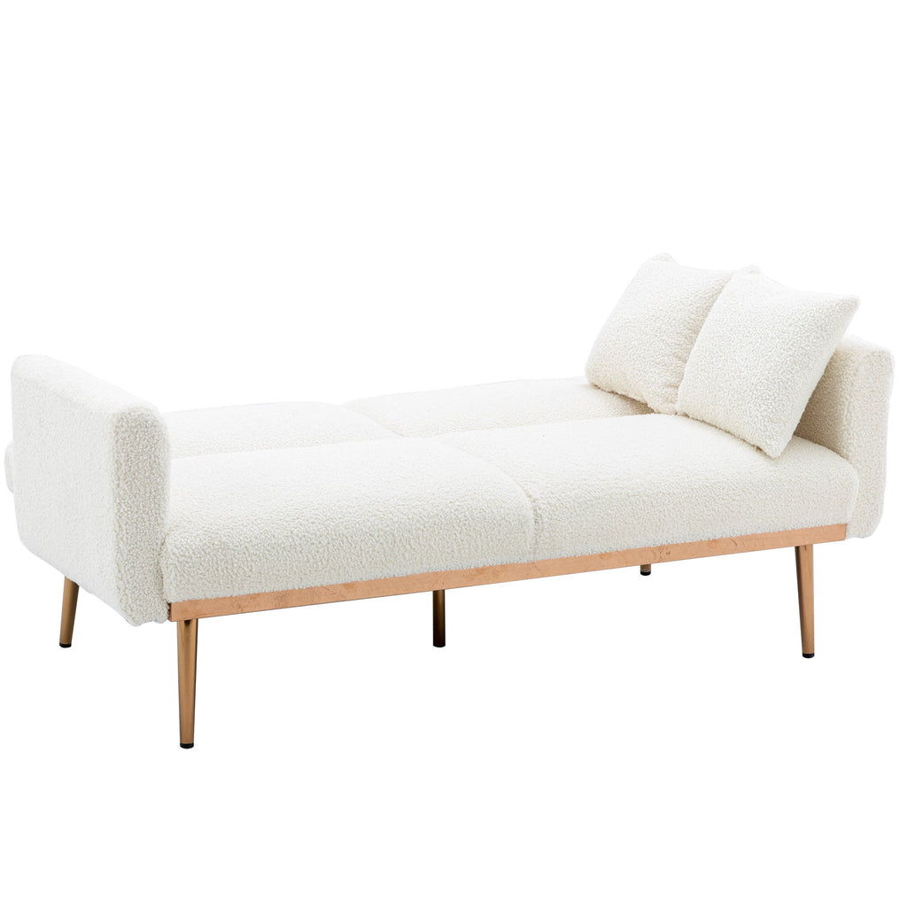 Velvet Accent Loveseat Sofa With Metal Feet