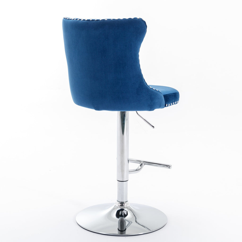 Set of 2  Swivel Velvet Barstools