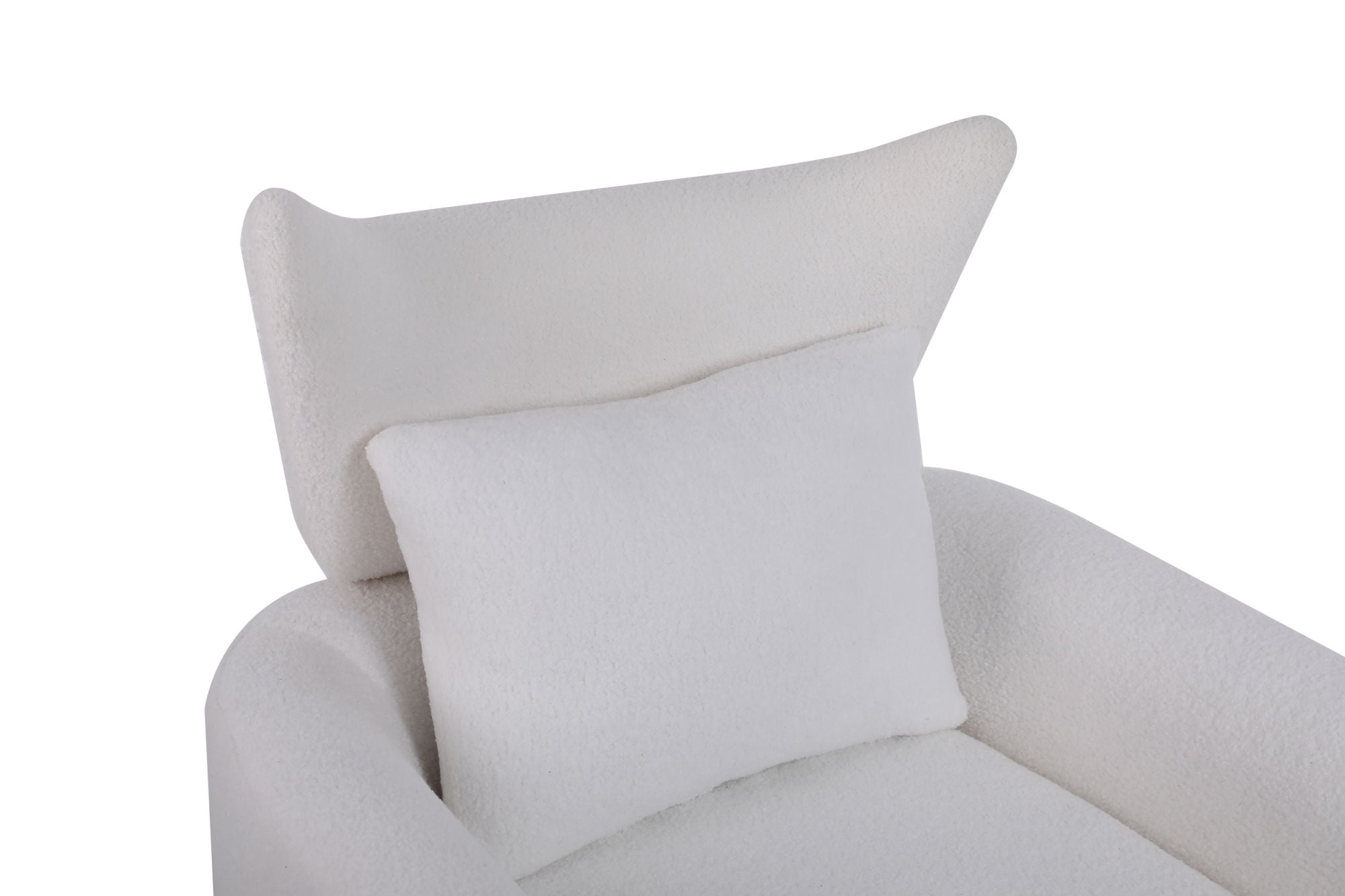 Classic Mid-Century 360-Degree Swivel Accent Chair, White Teddy Fabric
