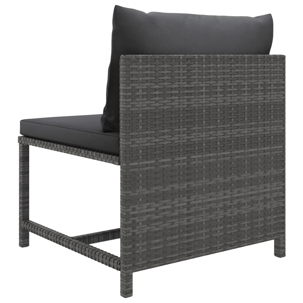 7 Piece Patio Lounge Set With Cushions Poly Rattan Gray