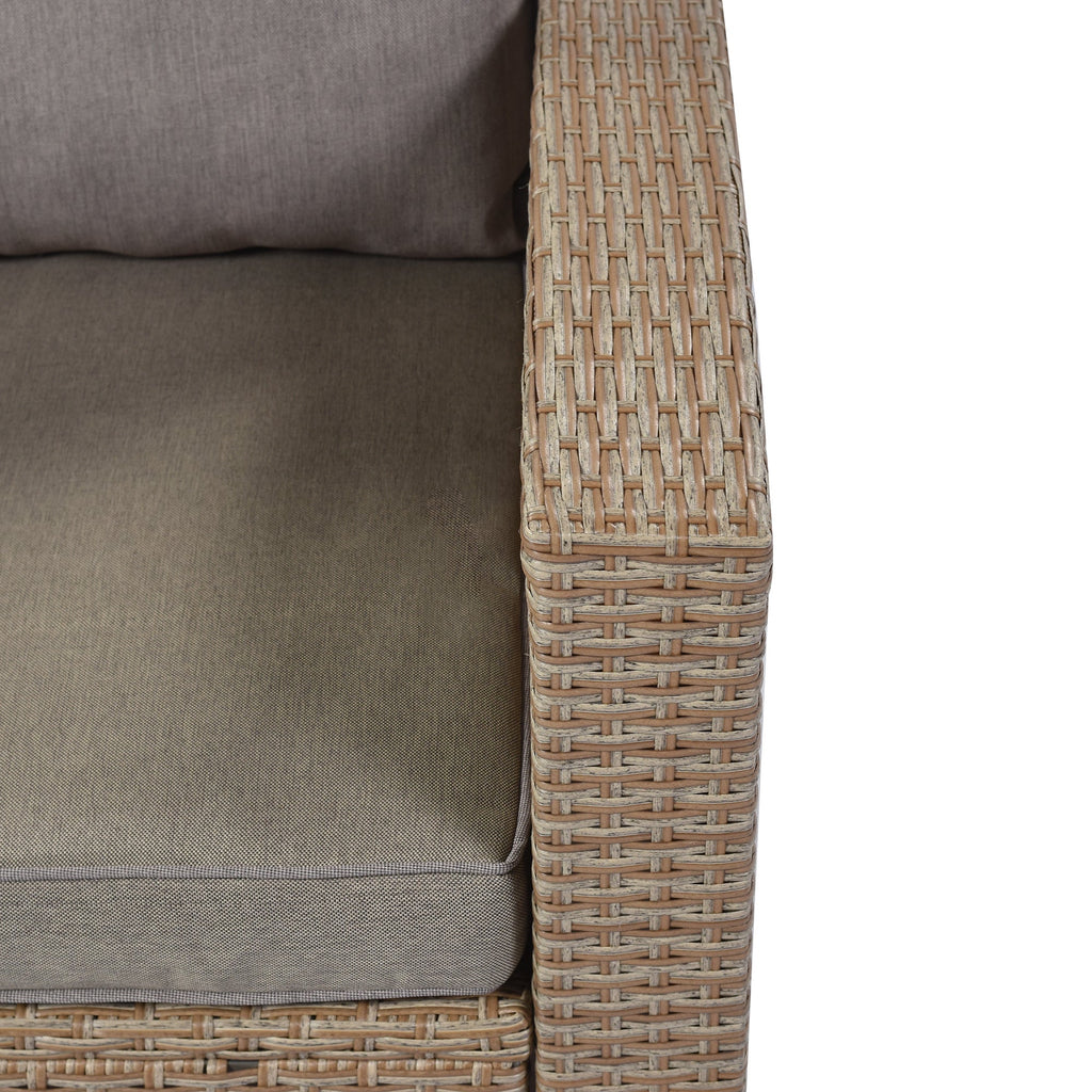 4-Piece Conversation Sofa Set With Beige Cushions