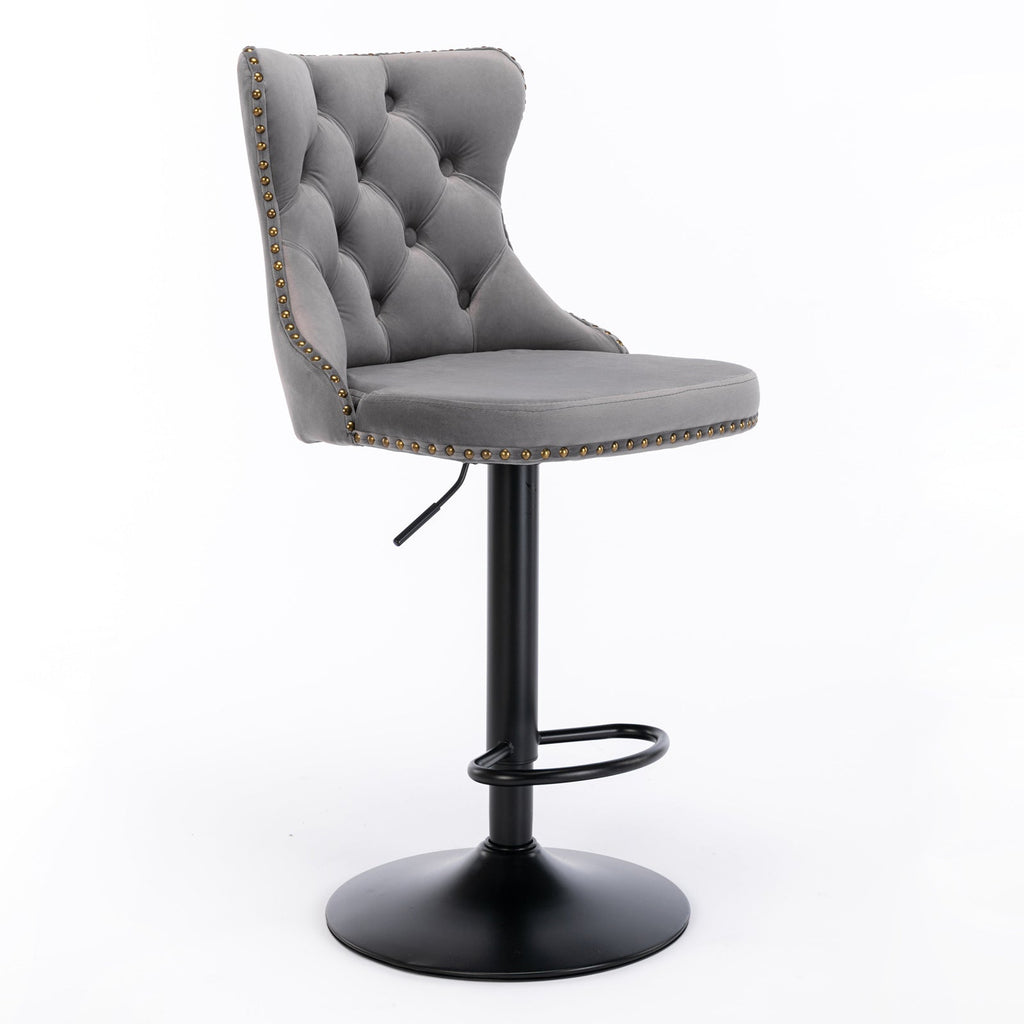 Set of 2 Swivel Velvet Barstools