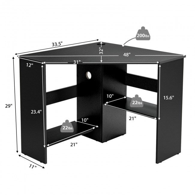 Triangle Corner Computer Desk
