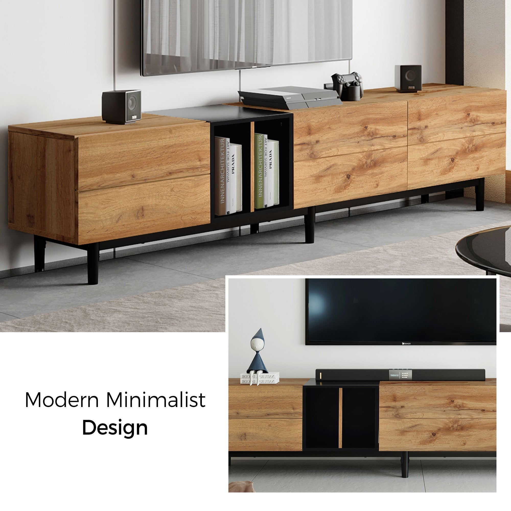 Modern Natural Wood Color TV Stand