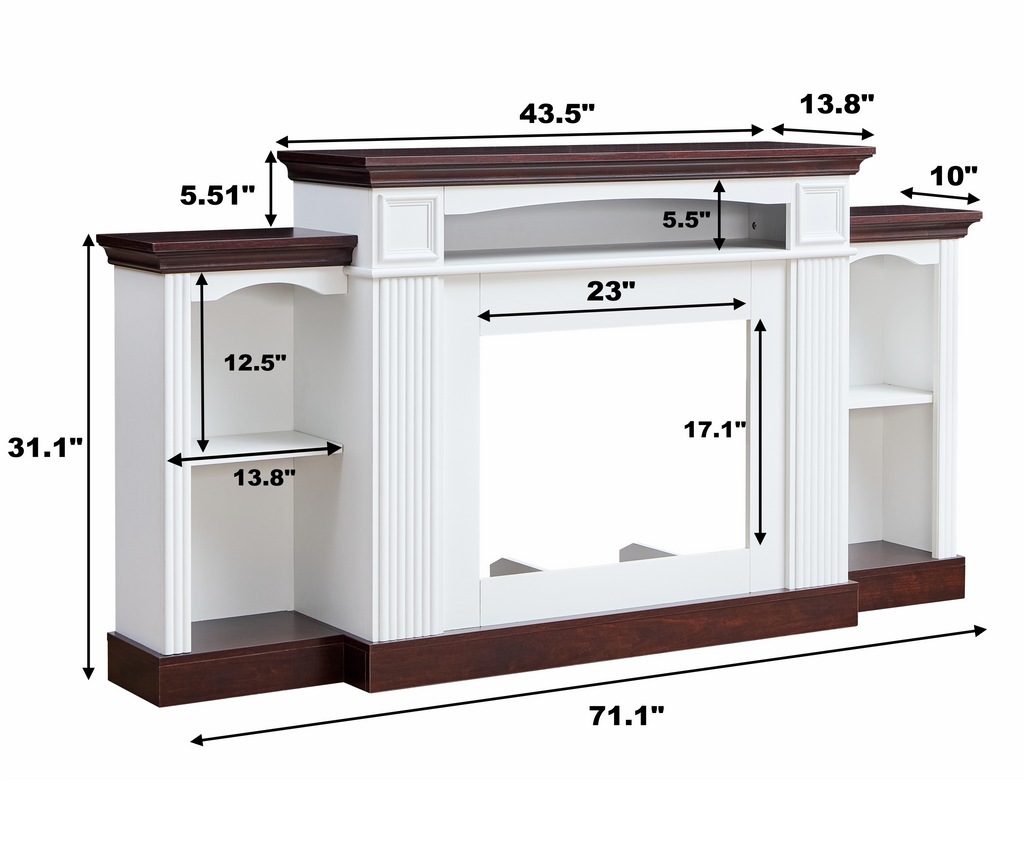 Farmhouse Style Fireplace TV Stand for 70-Inch TV