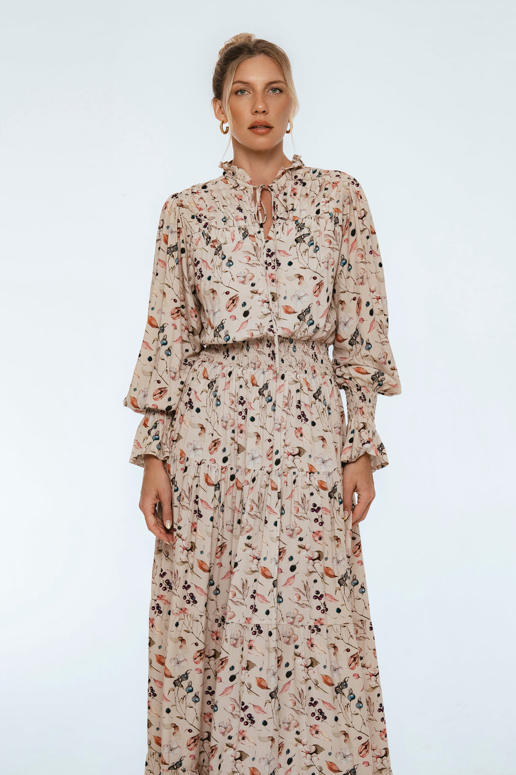 White Lotus Ruffled Maxi Dress