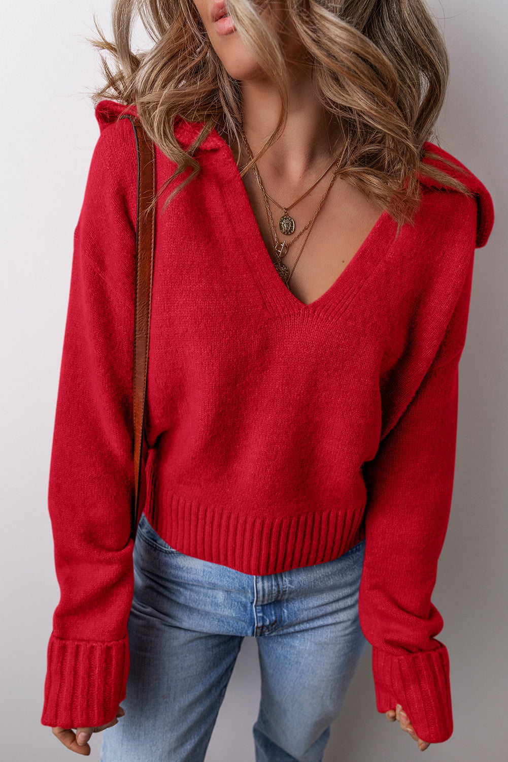 Avery Edge Sexy Elegant Sweater - Threaded Pear