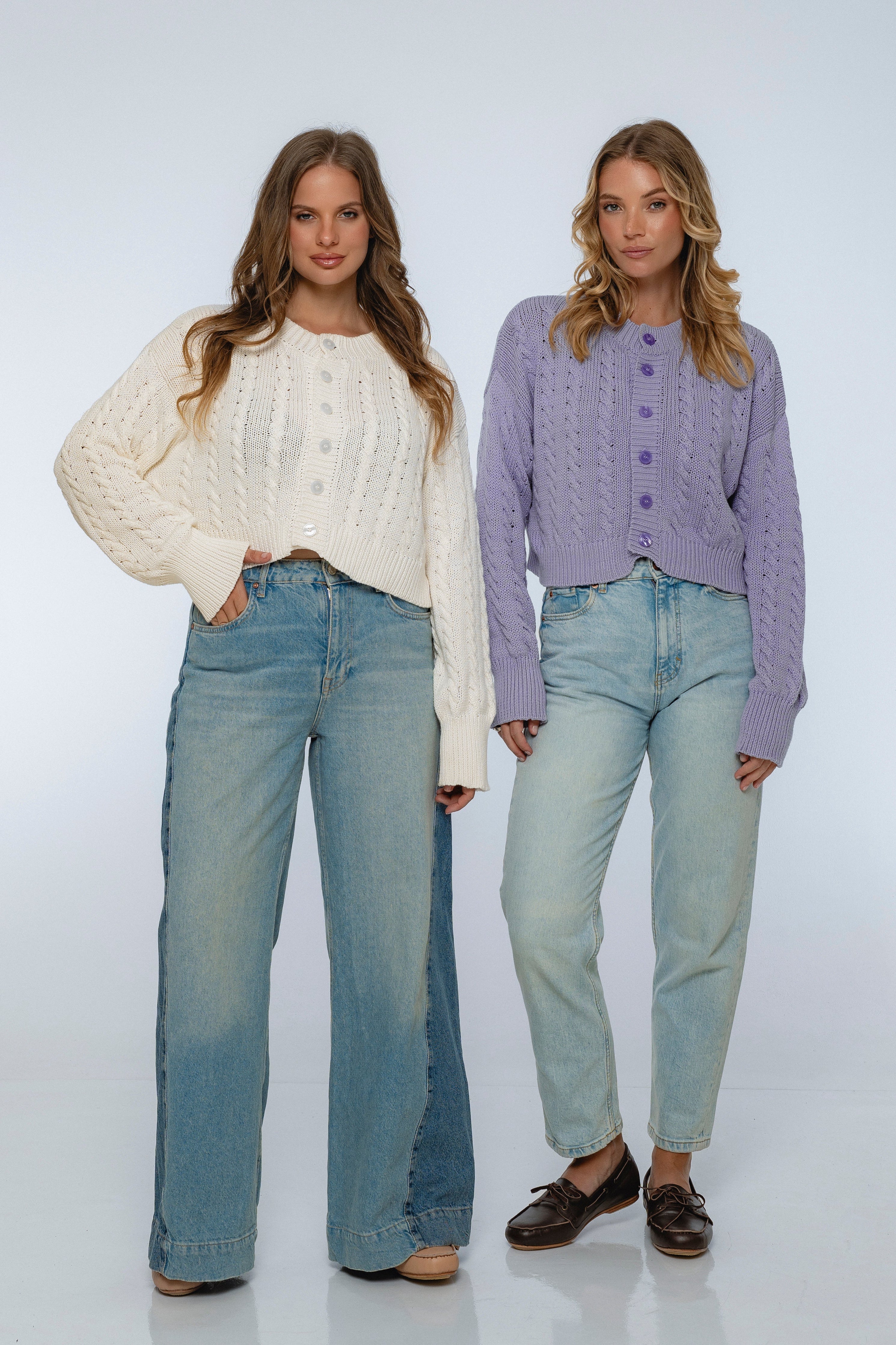 Parisse Cropped Knitted Cardigan