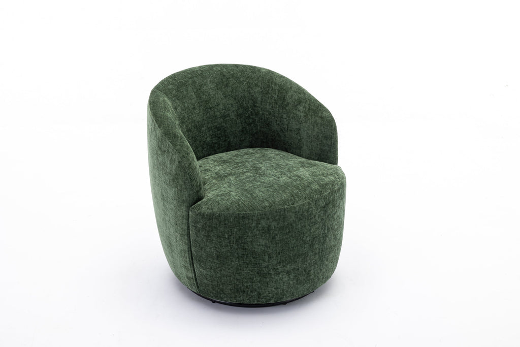 Swivel Accent Armchair  With Black Powder Coating Metal Ring