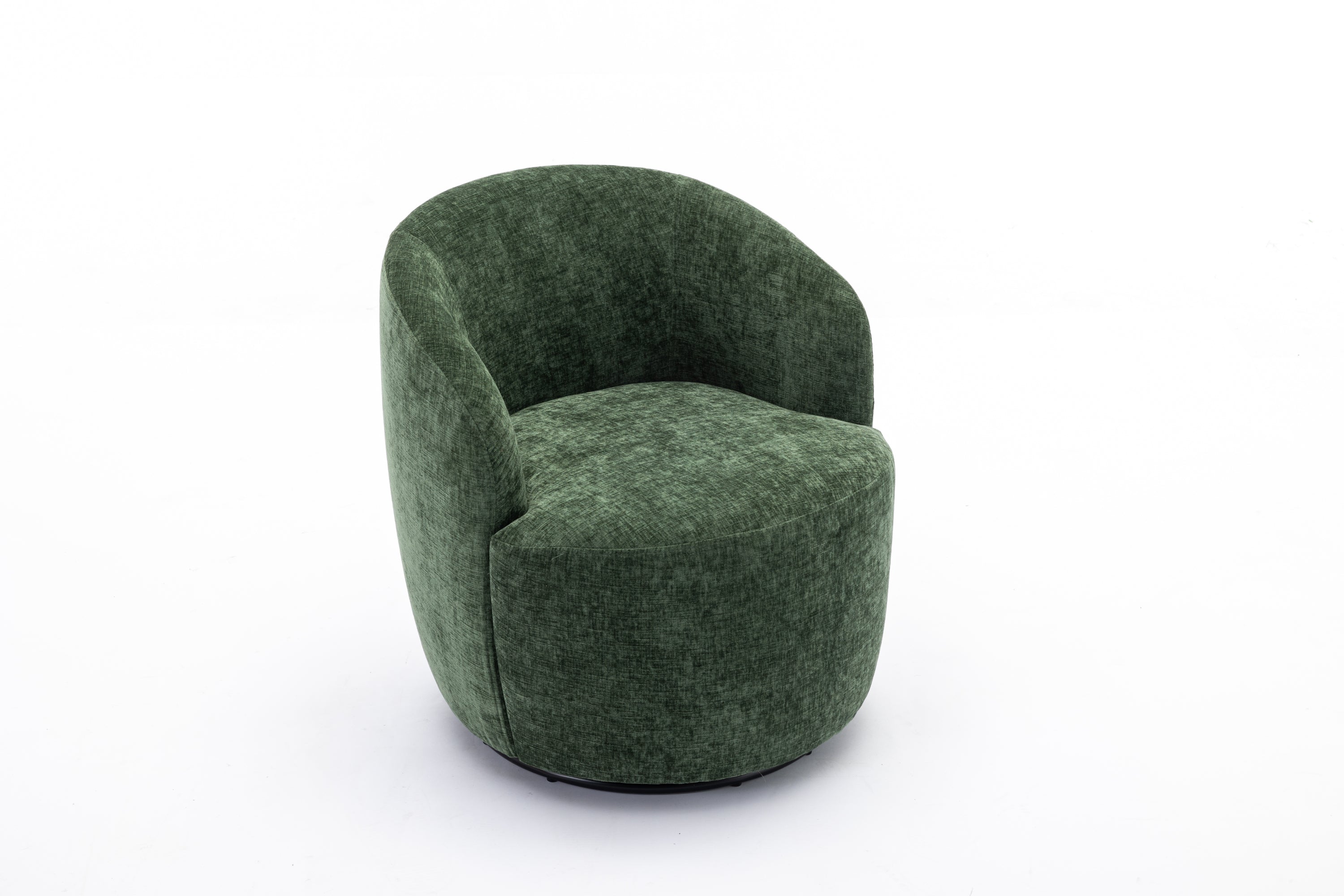 Swivel Accent Armchair  With Black Powder Coating Metal Ring