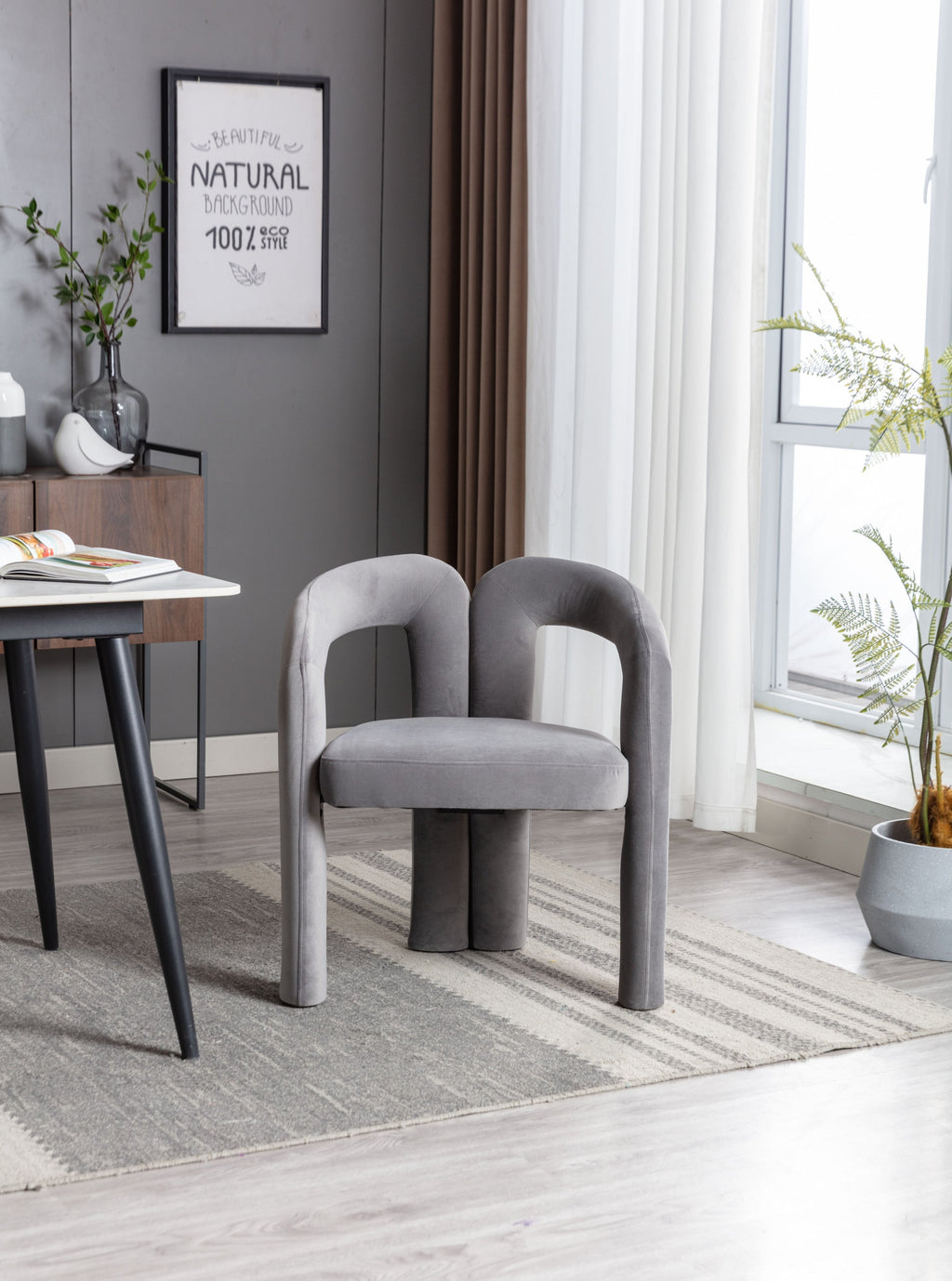 Set of 2 Contemporary Upholstered Accent Chair