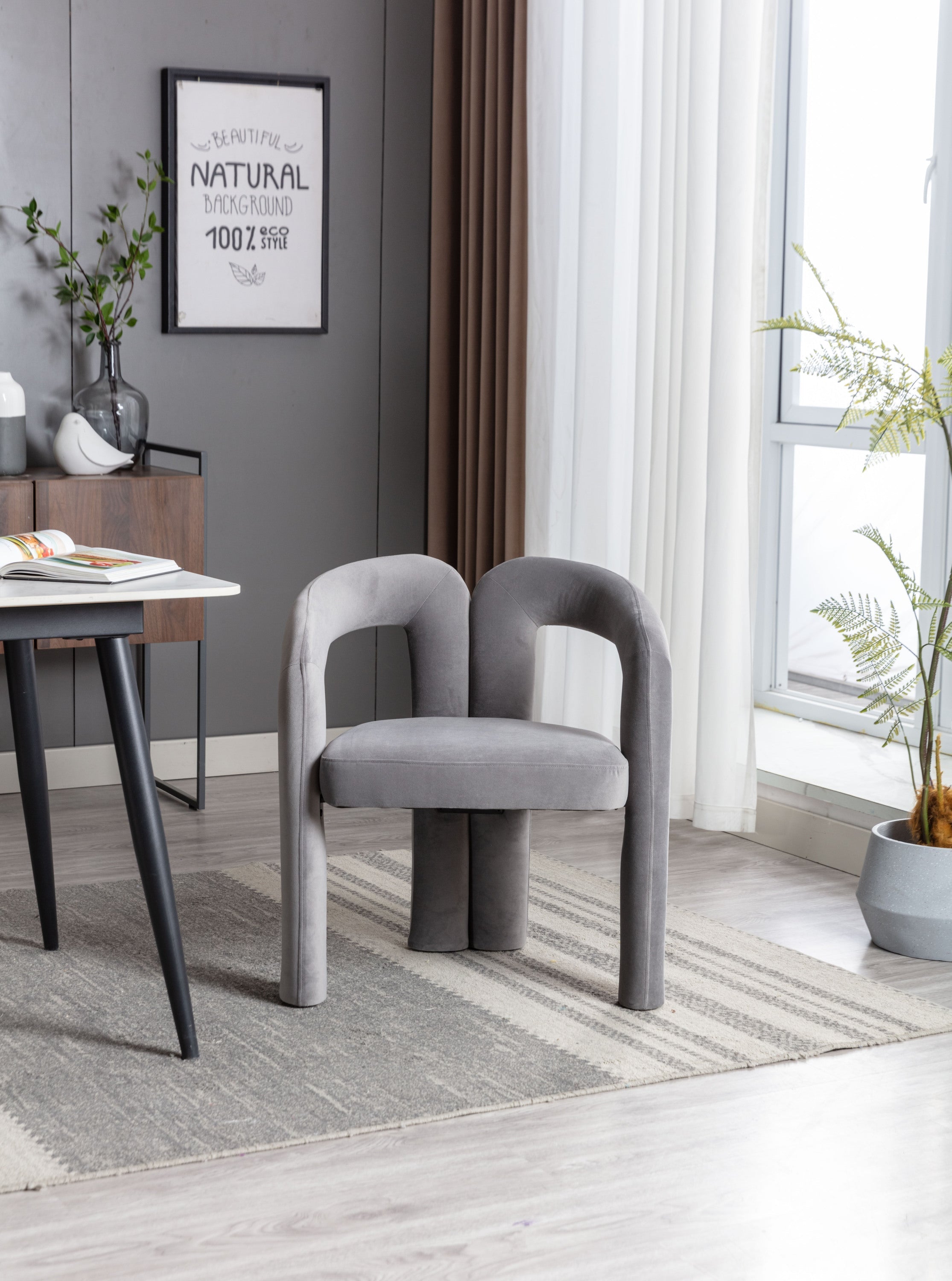 Set of 2 Contemporary Upholstered Accent Chair