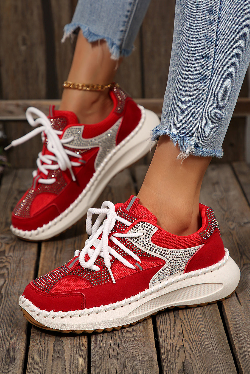 Abigail Lace Up Breathable Sneakers by Threaded Pear