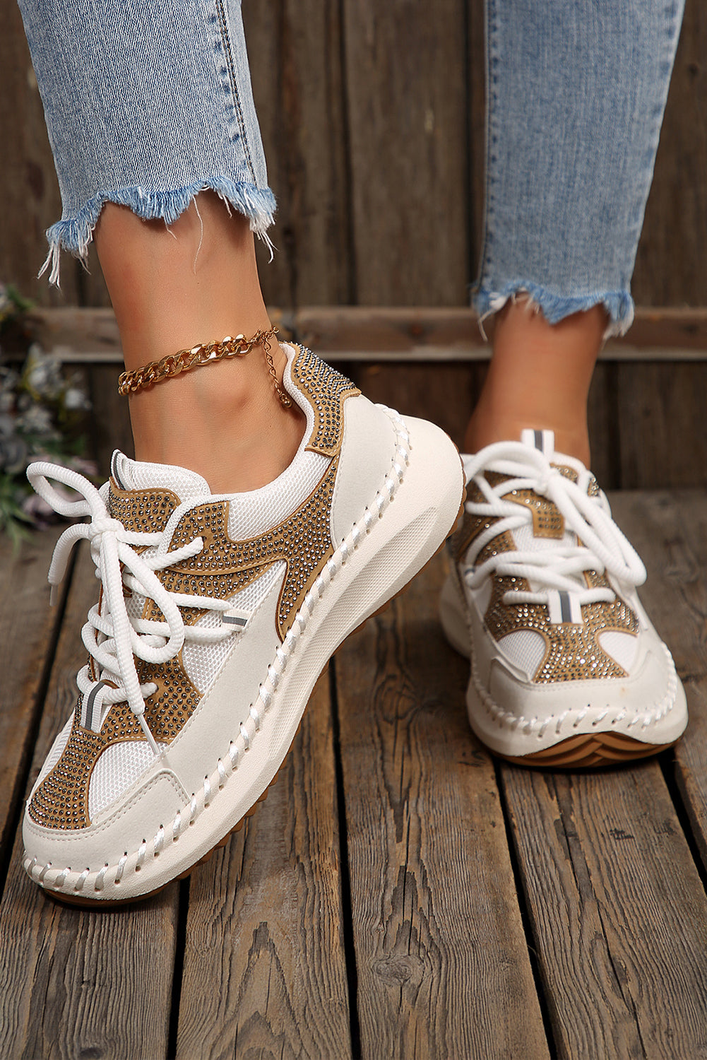 Abigail Lace Up Breathable Sneakers by Threaded Pear
