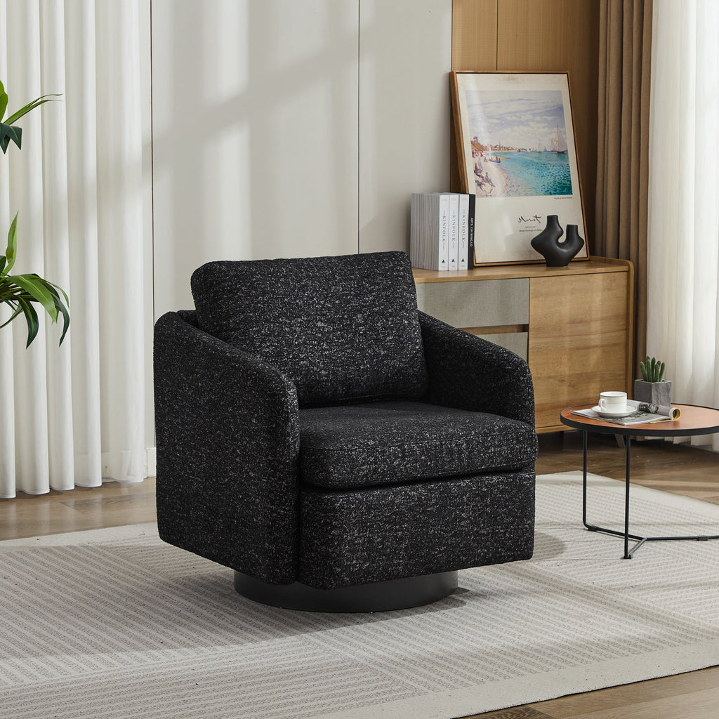 31.5"W  Comfy Round Swivel Accent Chair