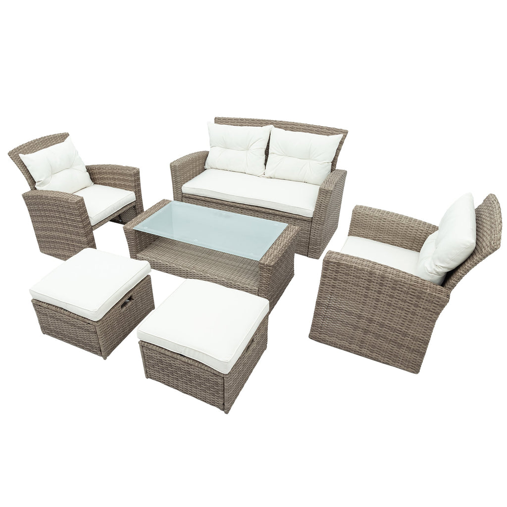 Set of 4 Piece All Weather Wicker Patio Furniture