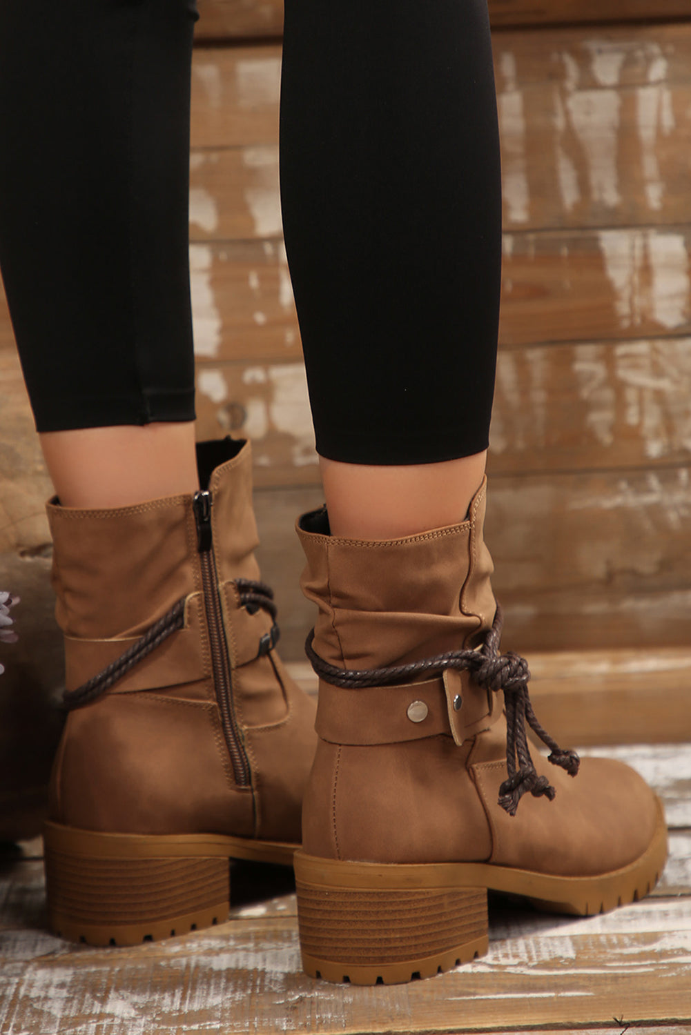 Mila Strap Side Zip Boots by Threaded Pear
