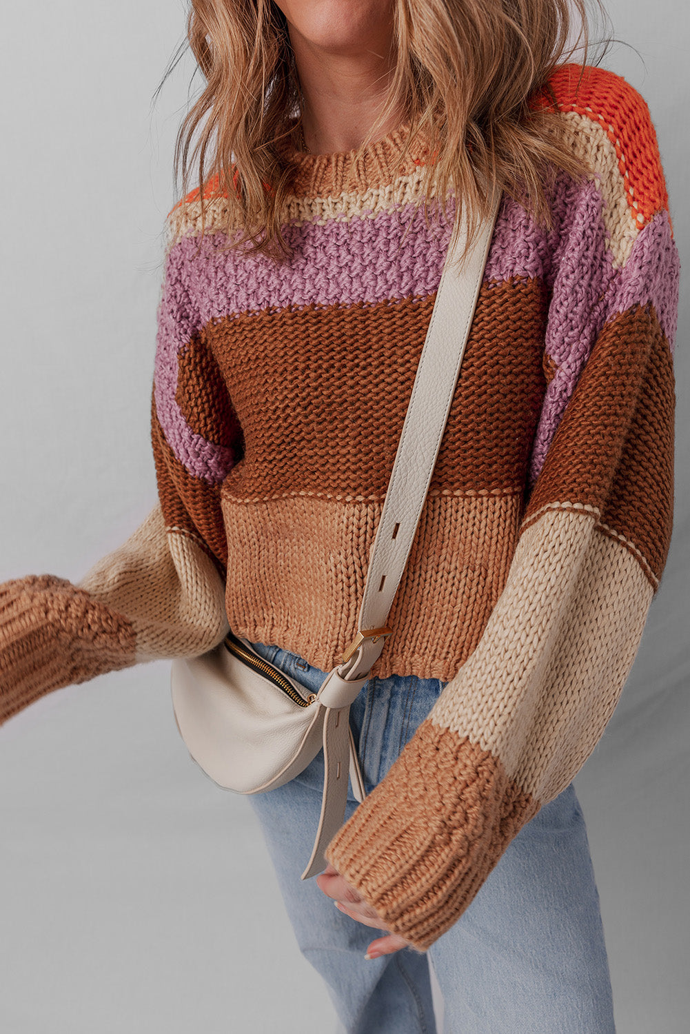 Lydia Cropped Knitted Sweater - Threaded Pear