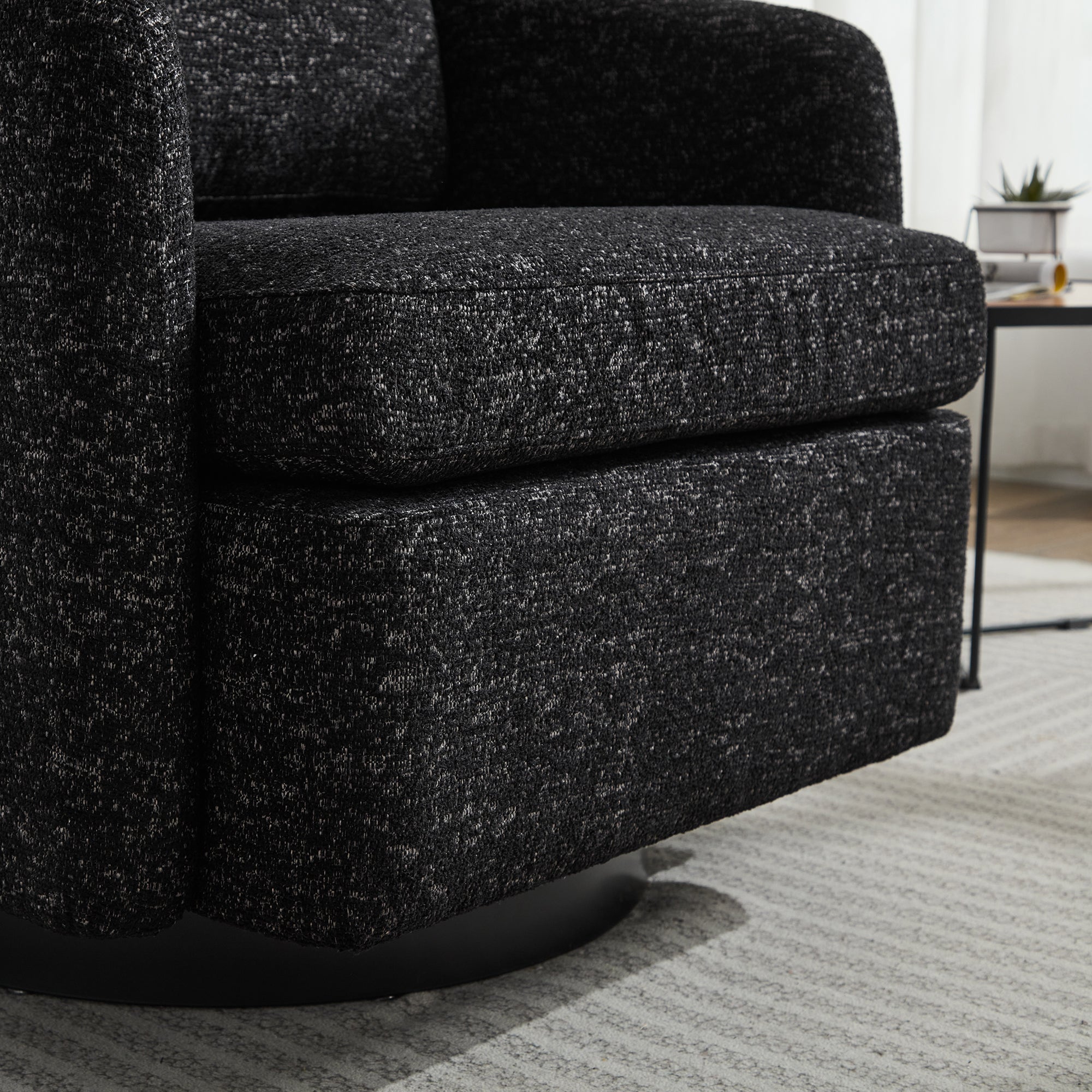 31.5"W  Comfy Round Swivel Accent Chair