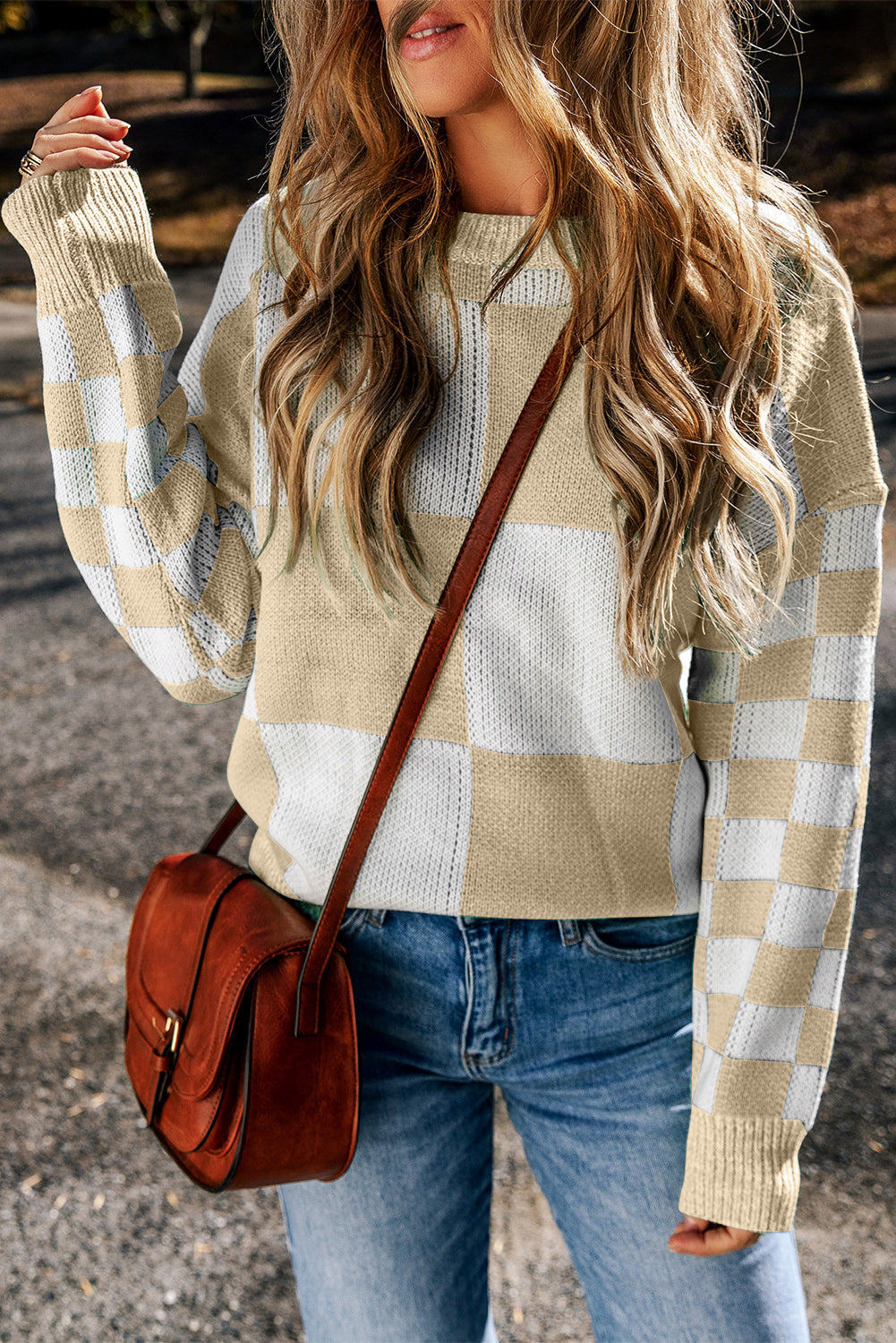 Abigail Print Drop Shoulder Sweater by Threaded Pear