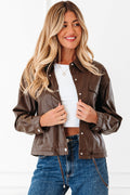 Mila Drawstring Hem Leather Jacket - Threaded Pear