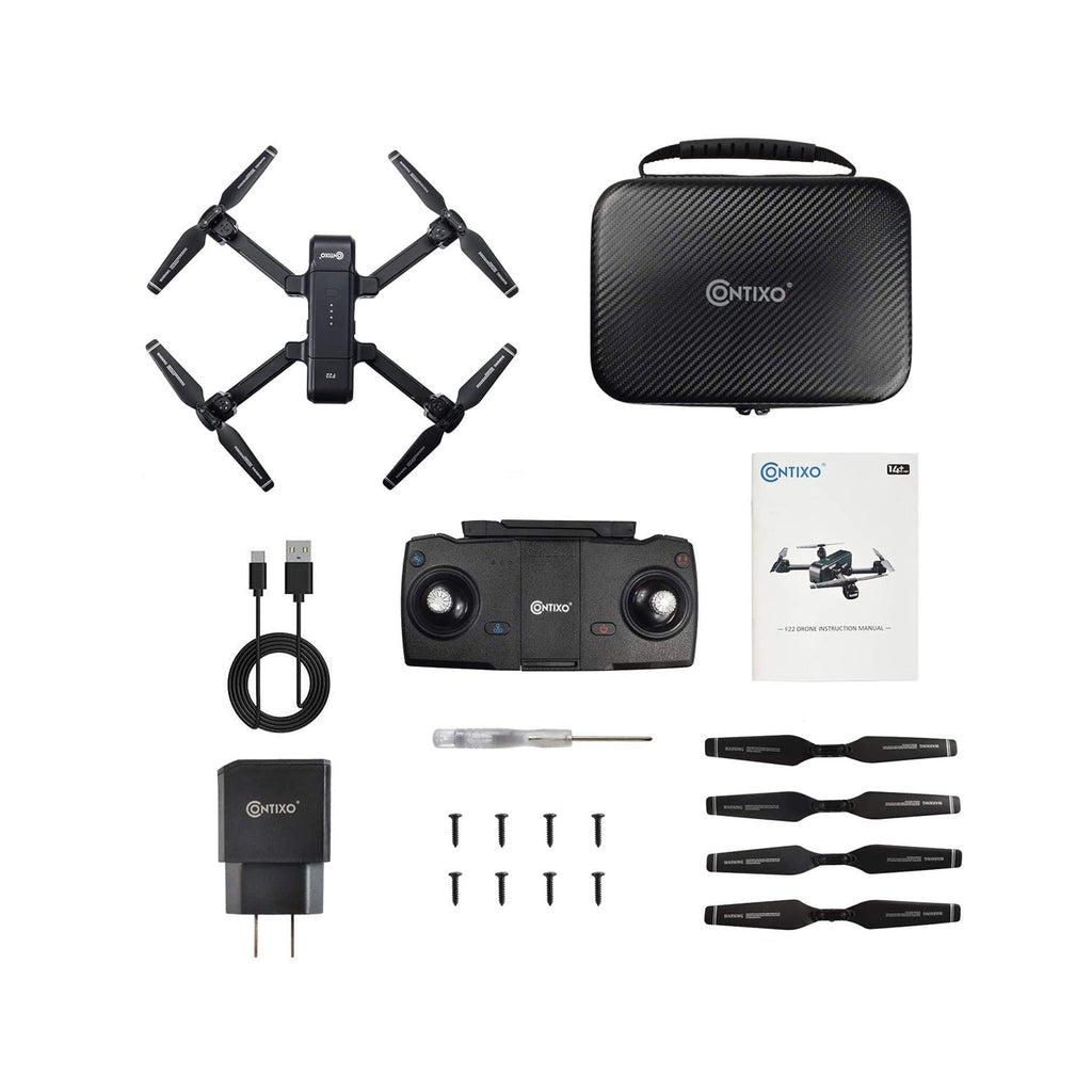 Contixo F22 GPS Drone - 1080P Camera, Foldable, Follow Me, 18-Min by Contixo