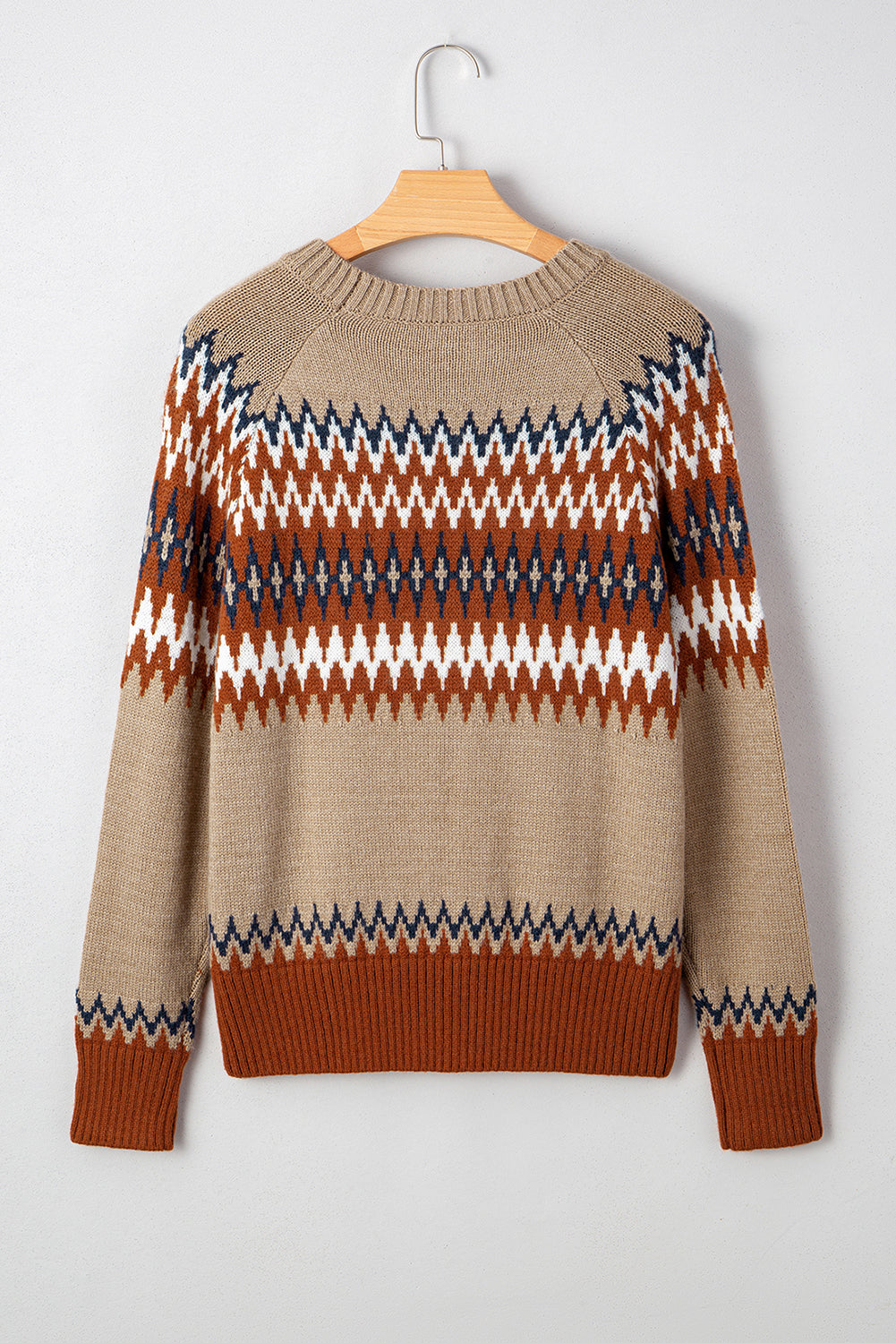 Eva Aztec Crew Neck Sweater - Threaded Pear