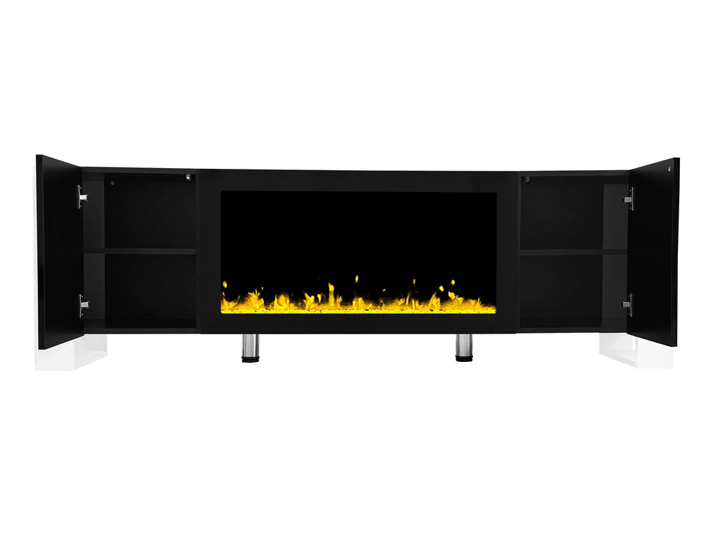 Modern TV Stand With 34.2' Non-Heating Electric Fireplace
