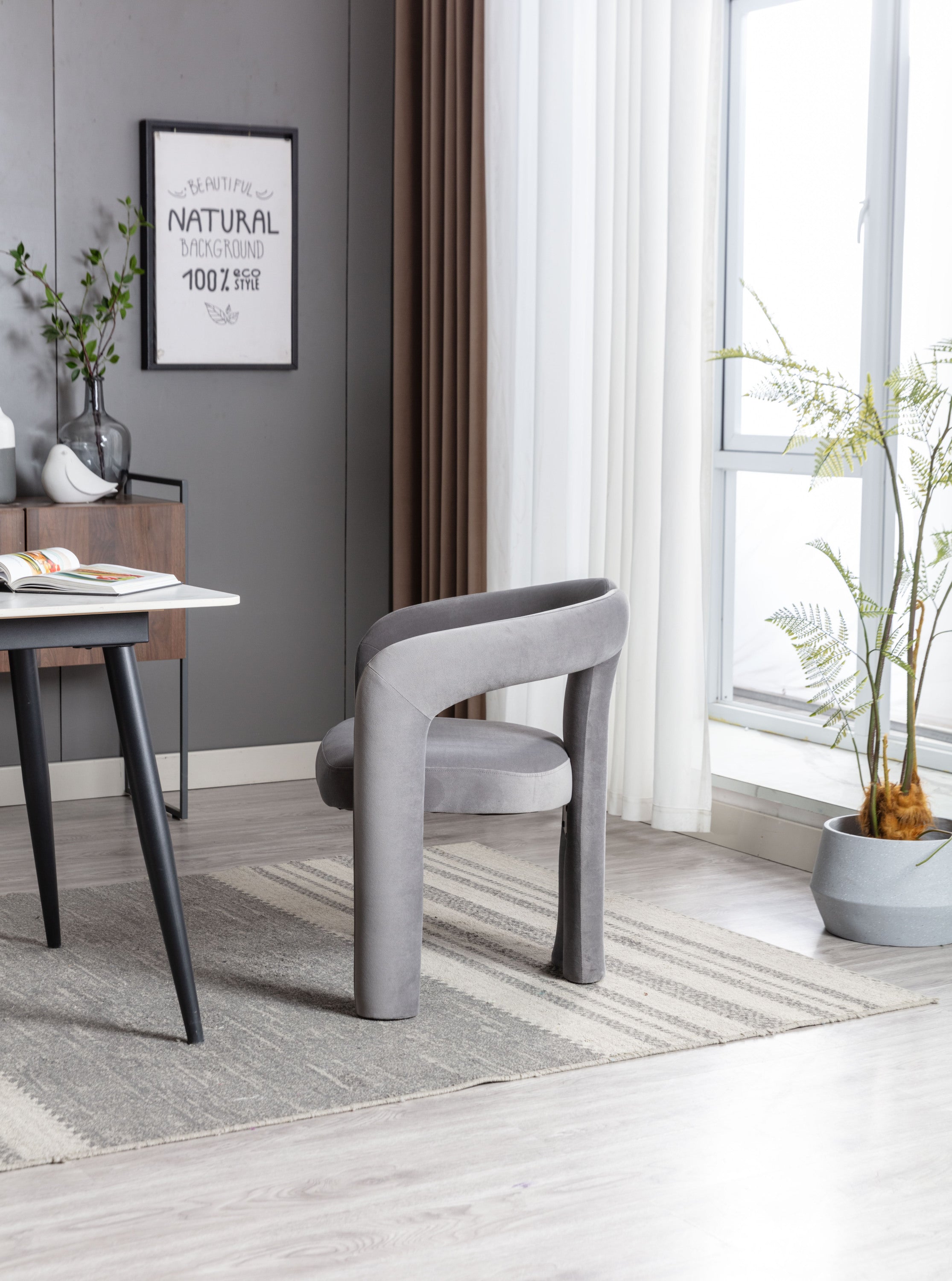 Set of 2 Contemporary Upholstered Accent Chair