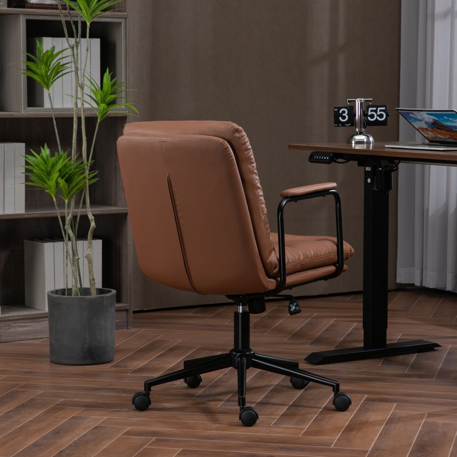 Mid Back PU Leather Home Office Chair