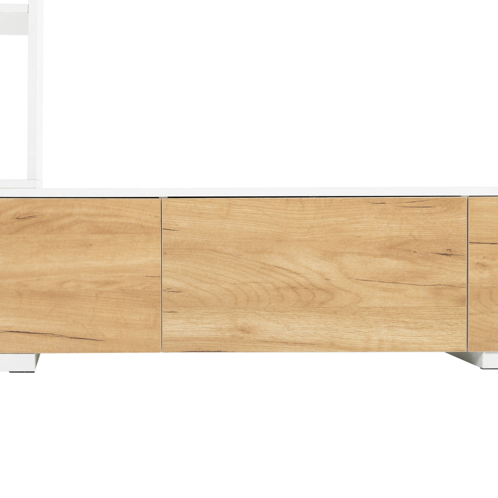 Extendable TV Stand With 3 Tier Bookshelves