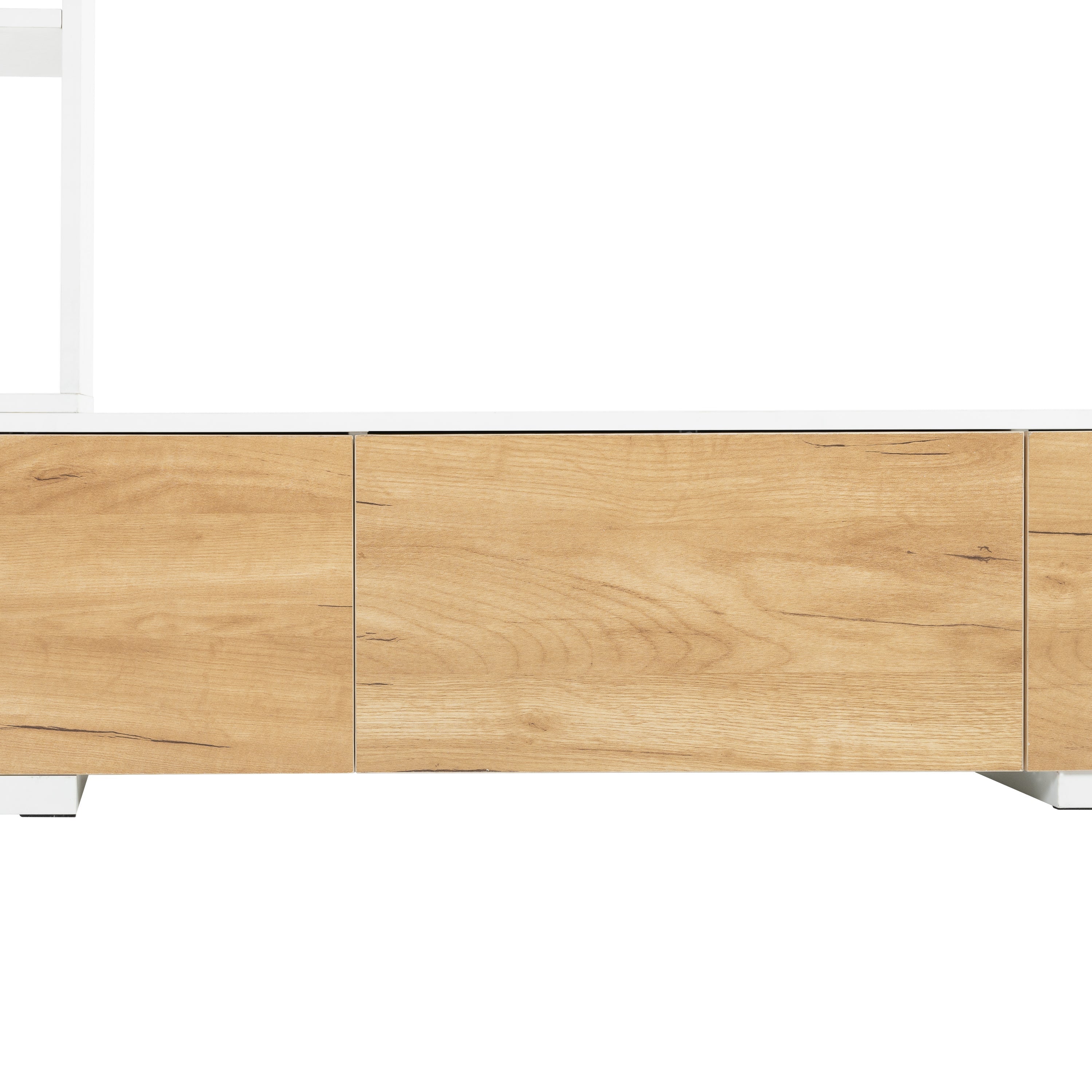 Extendable TV Stand With 3 Tier Bookshelves