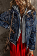 Mia Hooded Zip Up Jacket - Threaded Pear