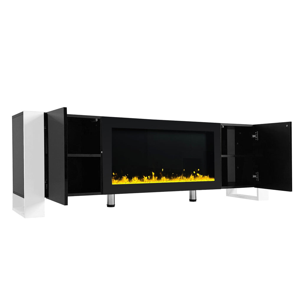 Modern TV Stand With 34.2' Non-Heating Electric Fireplace