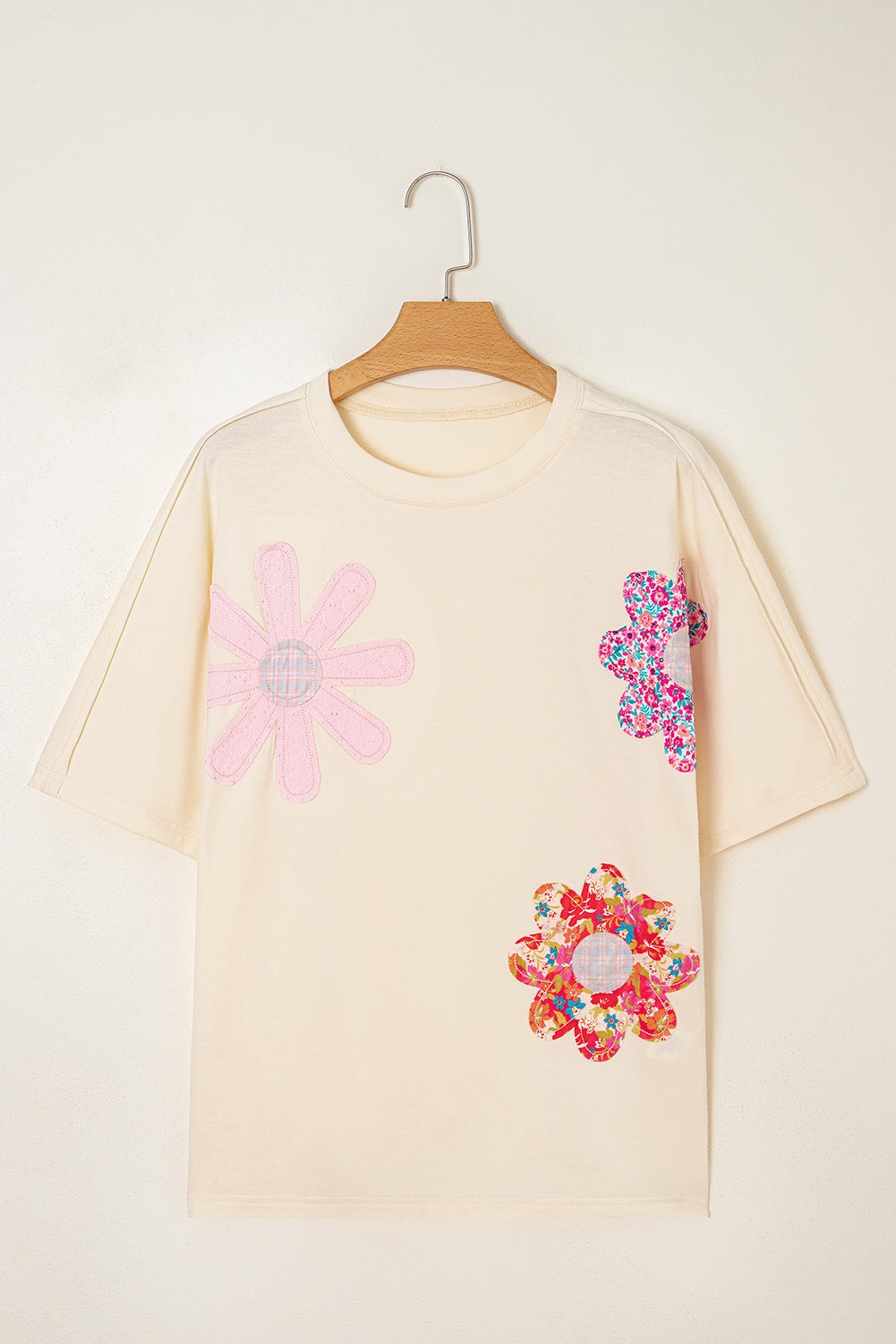 Hannah Flower Patched Loose Top - Threaded Pear