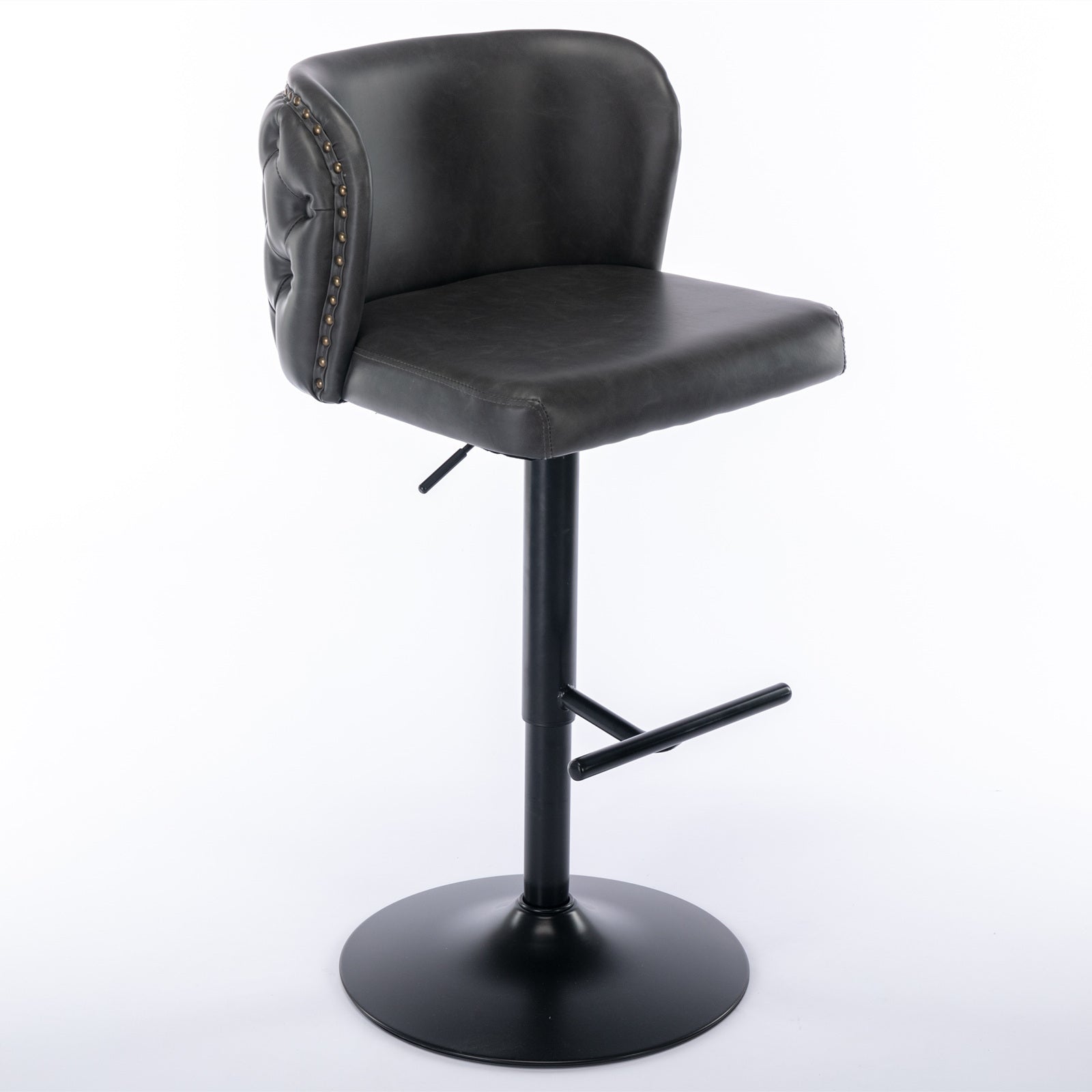 Set of 2 Modern PU Upholstered Swivel Barstools