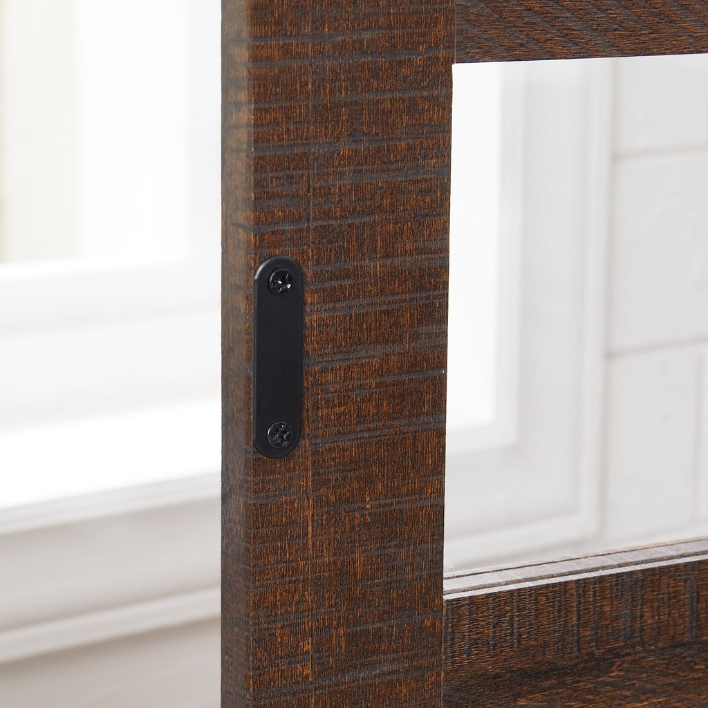 2 Doors Cabinet Farmhouse TV Stand With 18' Fireplace Insert