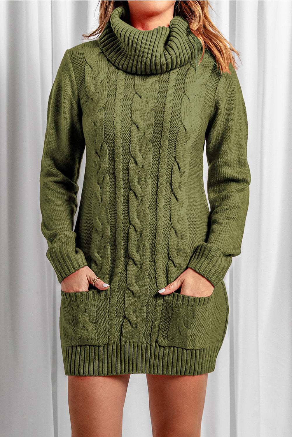 Isabella Cowl Cable Knit Sweater by Threaded Pear