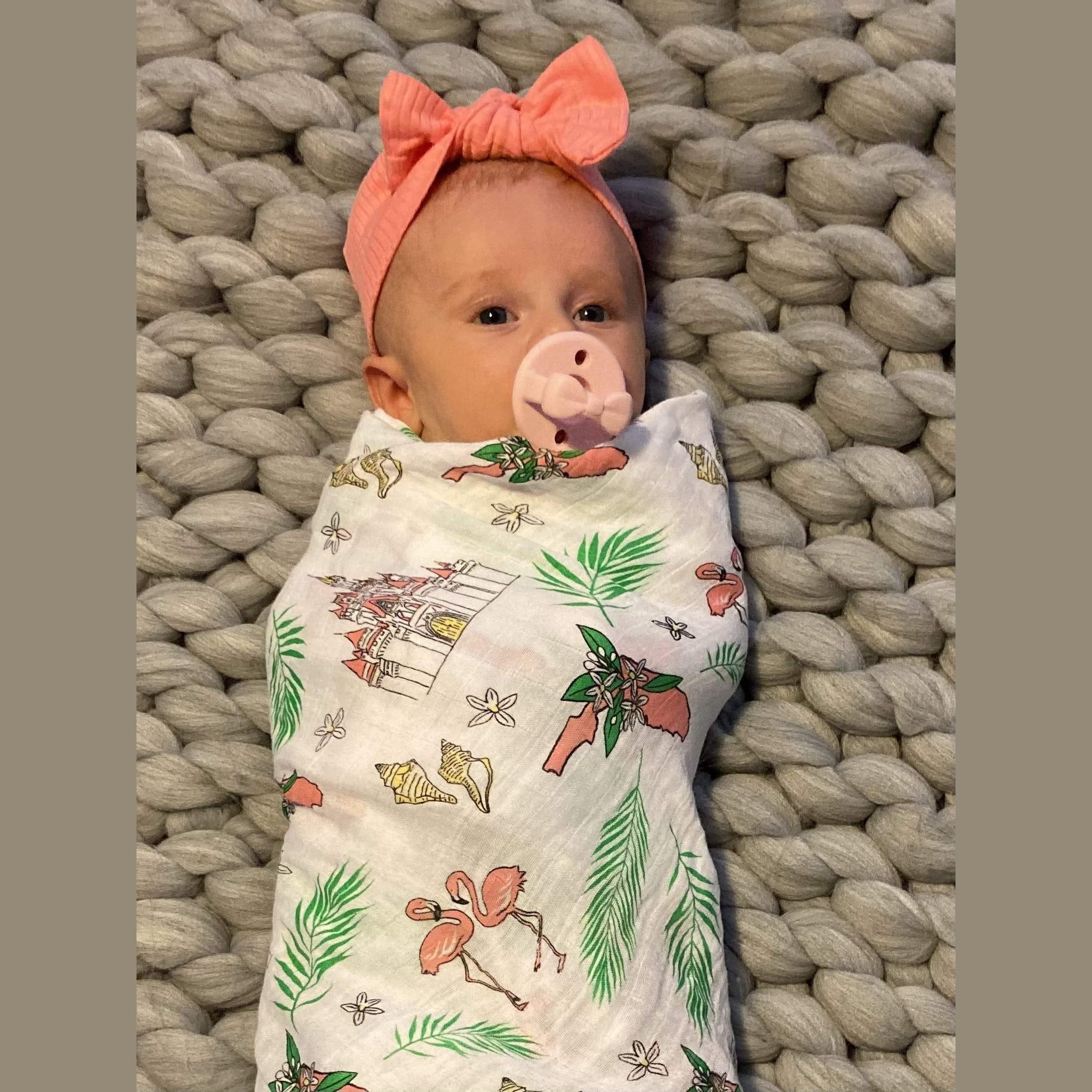 Florida Baby Muslin Swaddle Blanket (Floral)