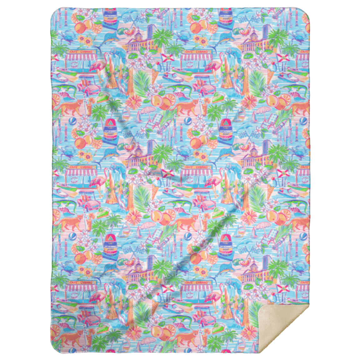 Florida (South) Plush Throw Blanket 60x80