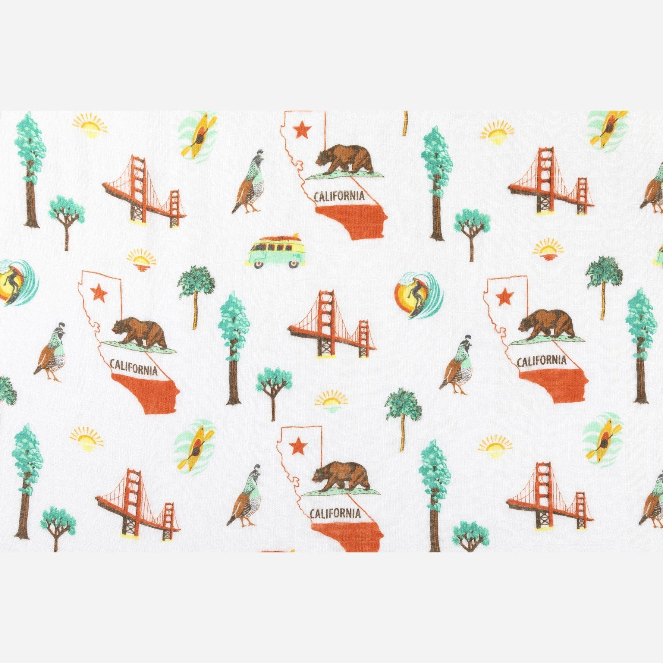 Gift Set: California Baby Muslin Swaddle Blanket and Burp Cloth/Bib Combo