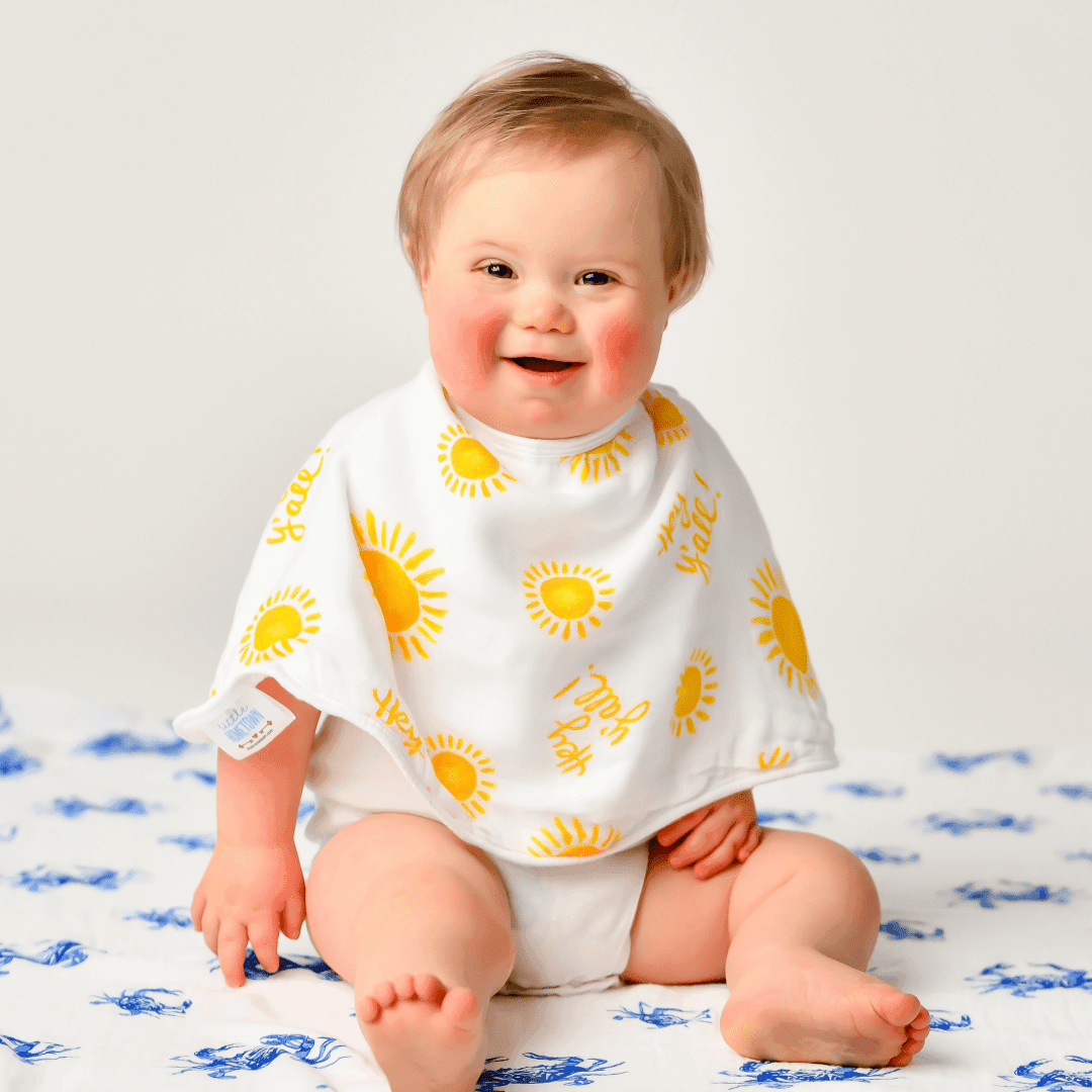 Gift Set: Hey Y'all Baby Muslin Swaddle Blanket and Burp Cloth/Bib Combo