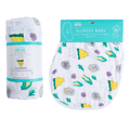 Gift Set: Illinois Baby Muslin Swaddle Blanket and Burp Cloth/Bib Combo