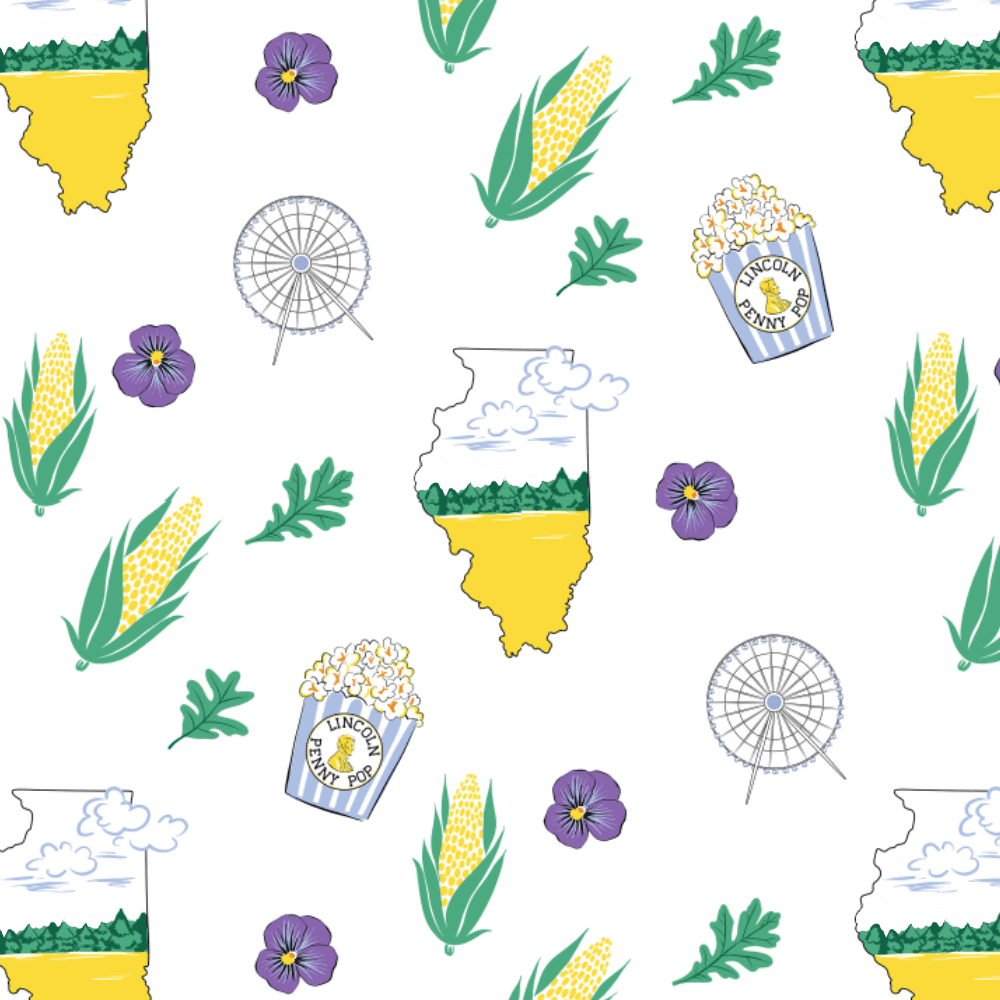 Gift Set: Illinois Baby Muslin Swaddle Blanket and Burp Cloth/Bib Combo