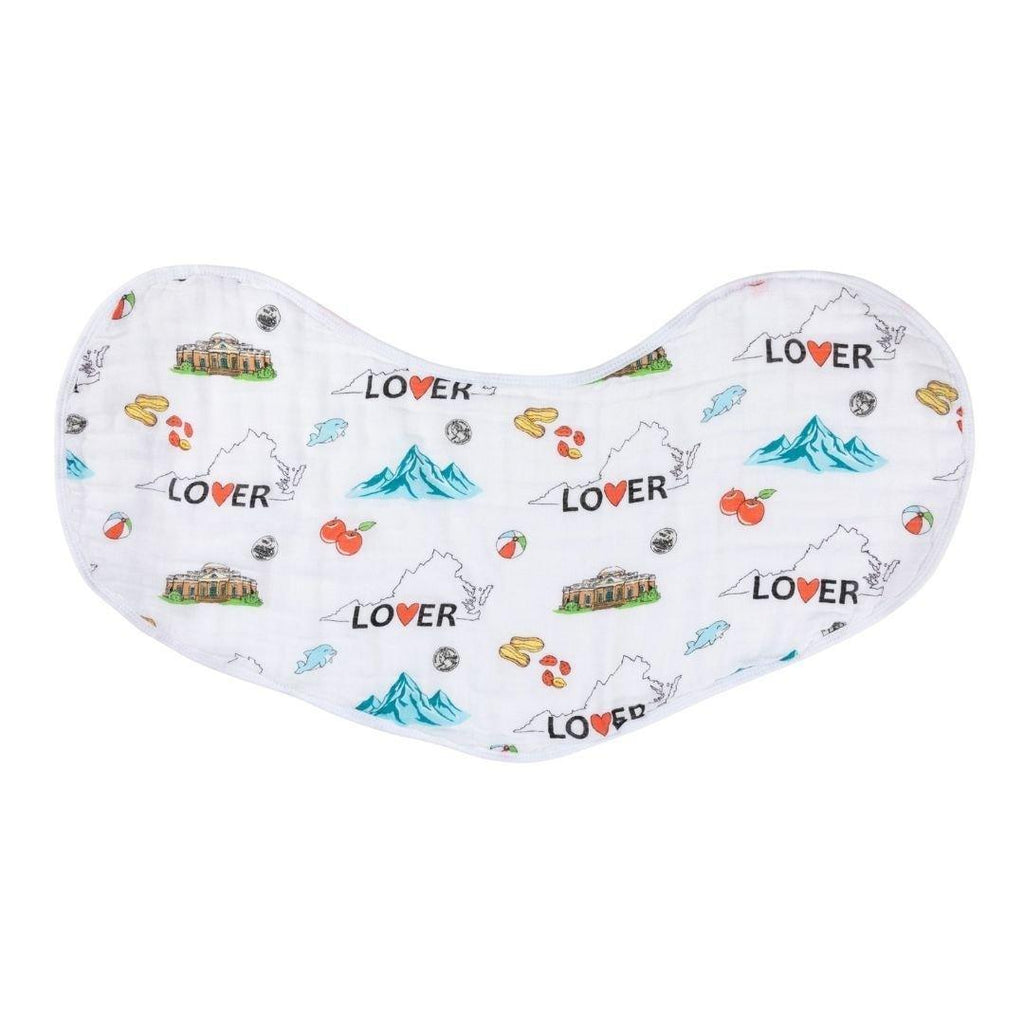 Gift Set: Virginia Baby Muslin Swaddle Blanket and Burp Cloth/Bib Combo