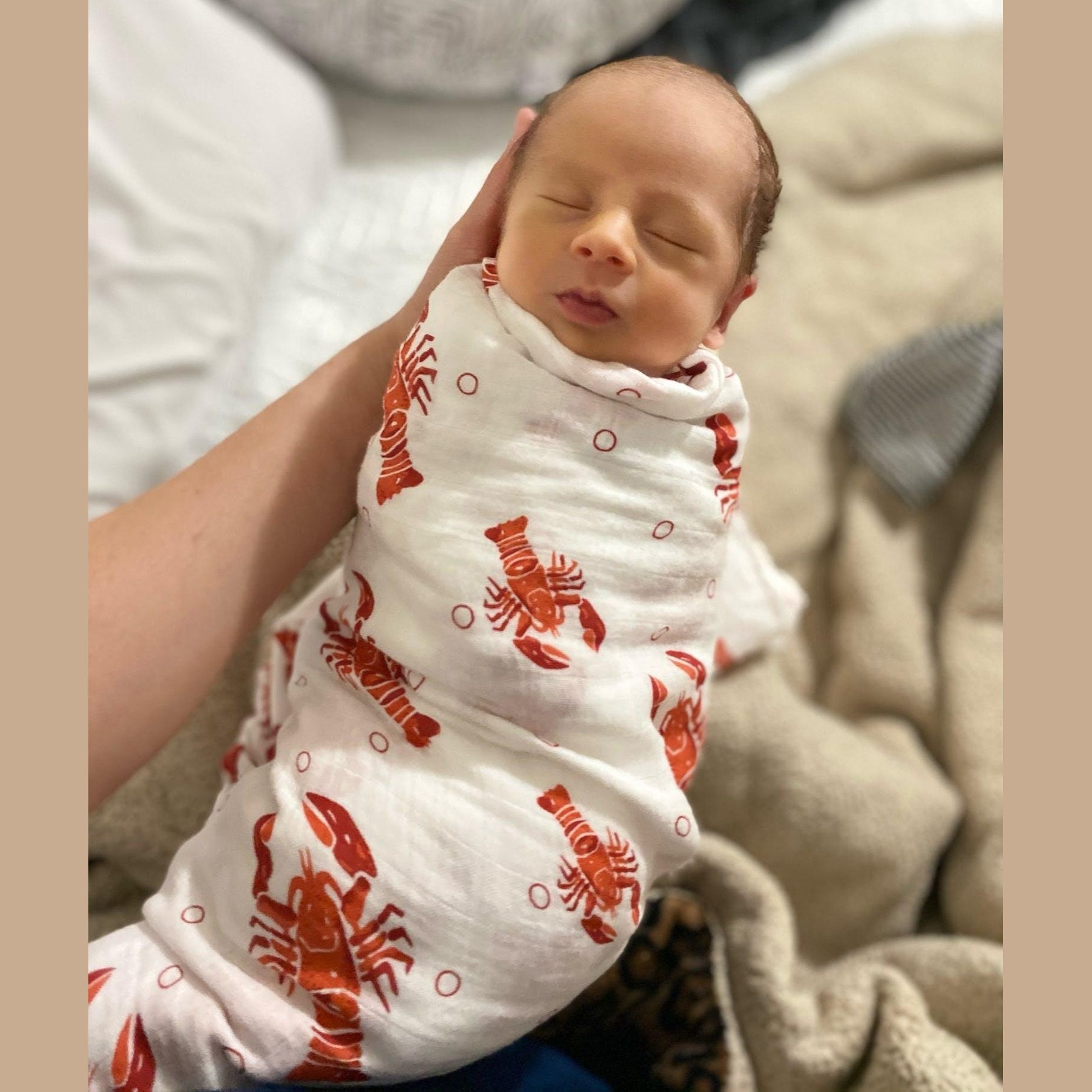 Heads and Tails Baby Muslin Swaddle Receiving Blanket