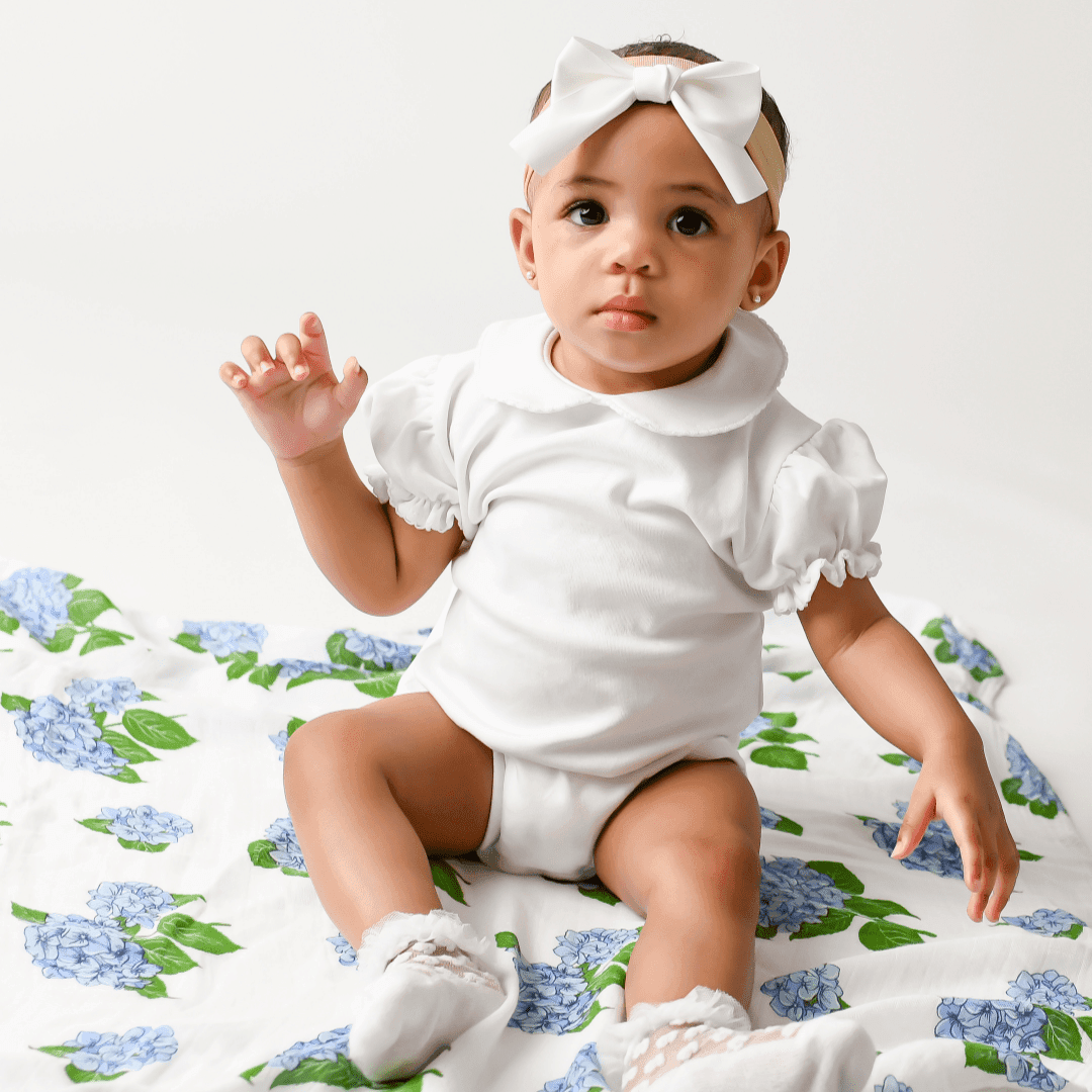 Hydrangeas Baby Muslin Swaddle Receiving Blanket