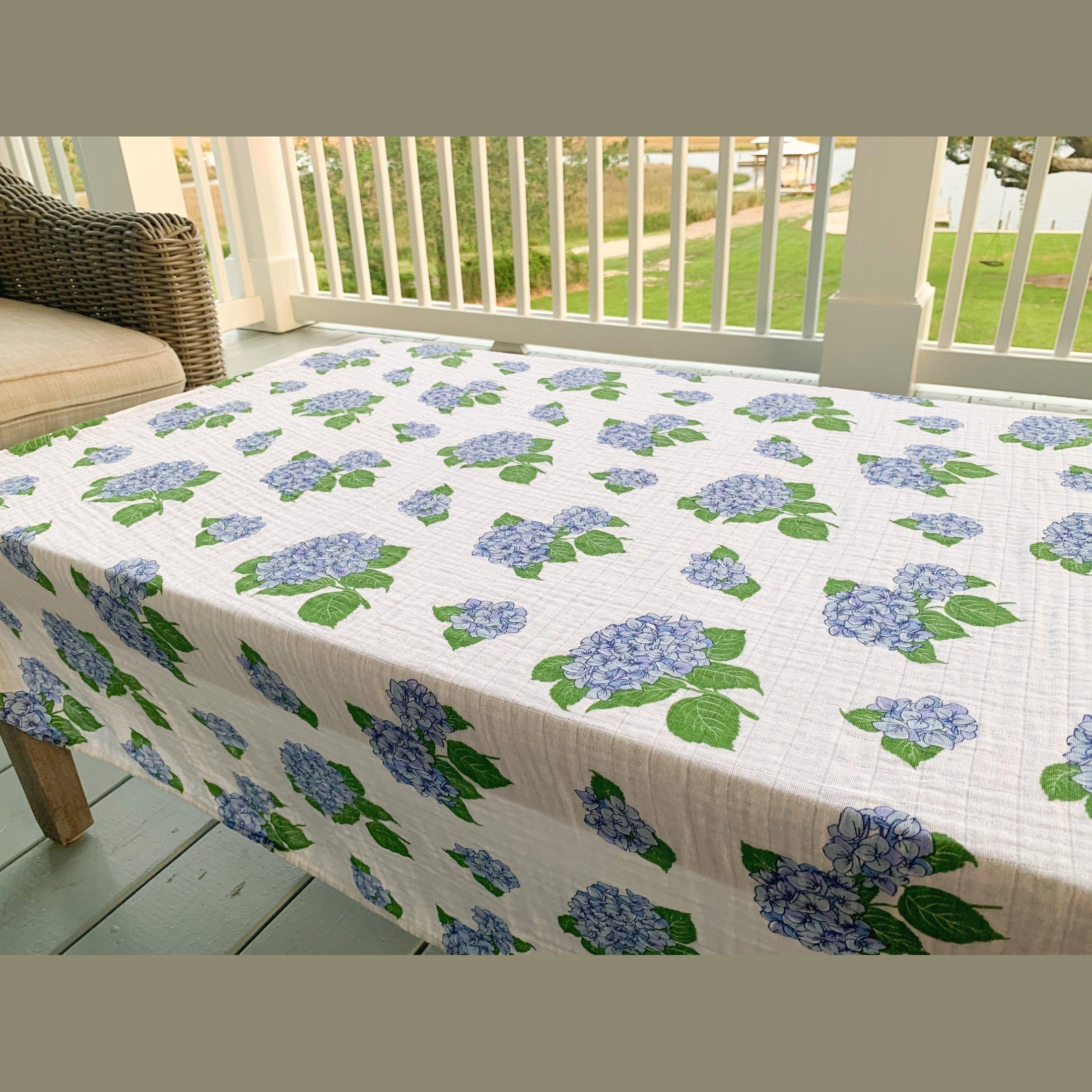 Hydrangeas Baby Muslin Swaddle Receiving Blanket